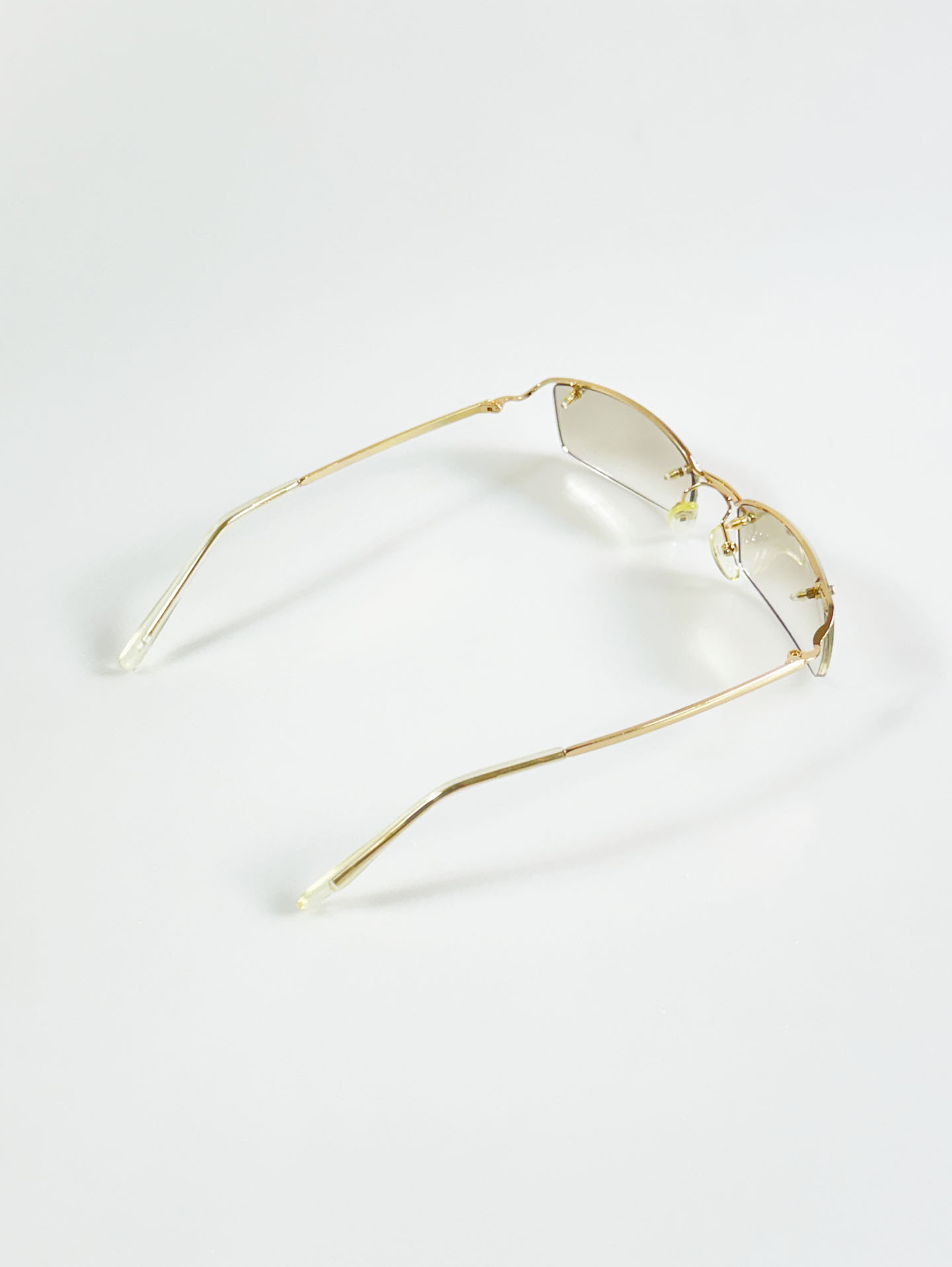 CAPRIO Rimless Square Gold Metal Tinted Sunglasses
