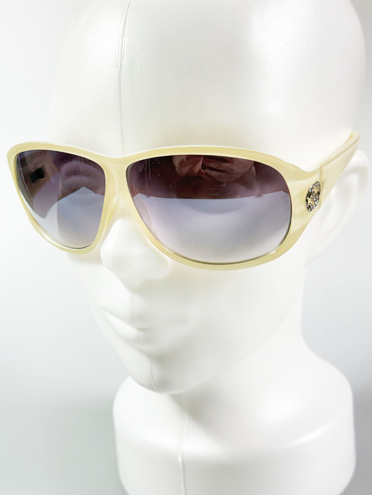 Ivory Oversized Square Wraparound Sunglasses