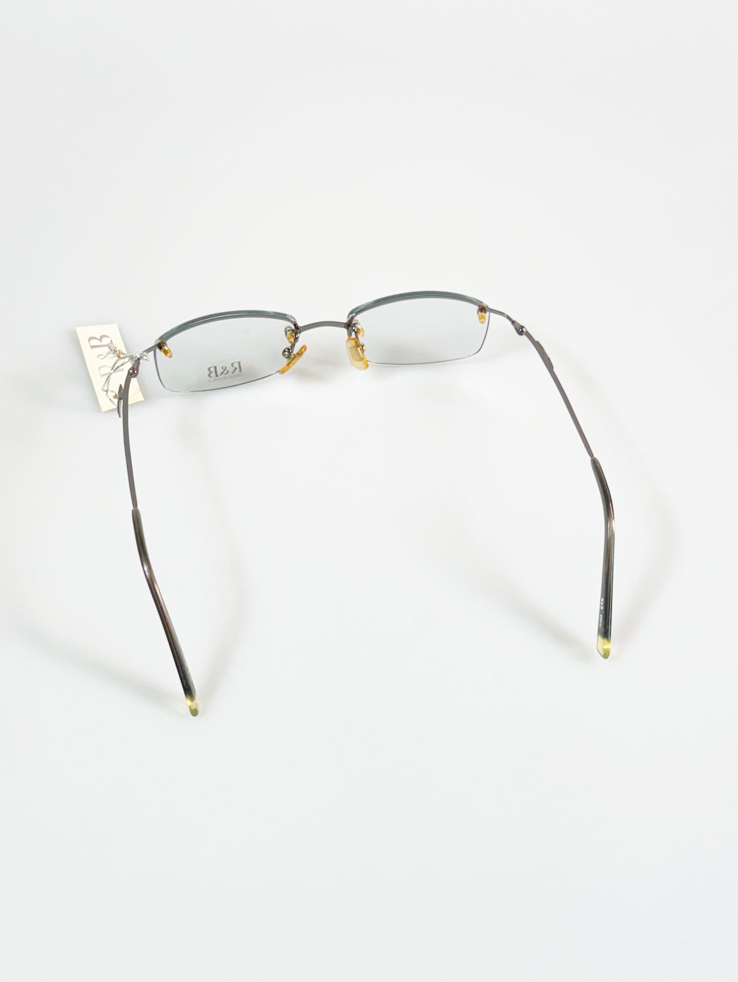 R&B Eyewear Rimless Square Metal Frame Glasses