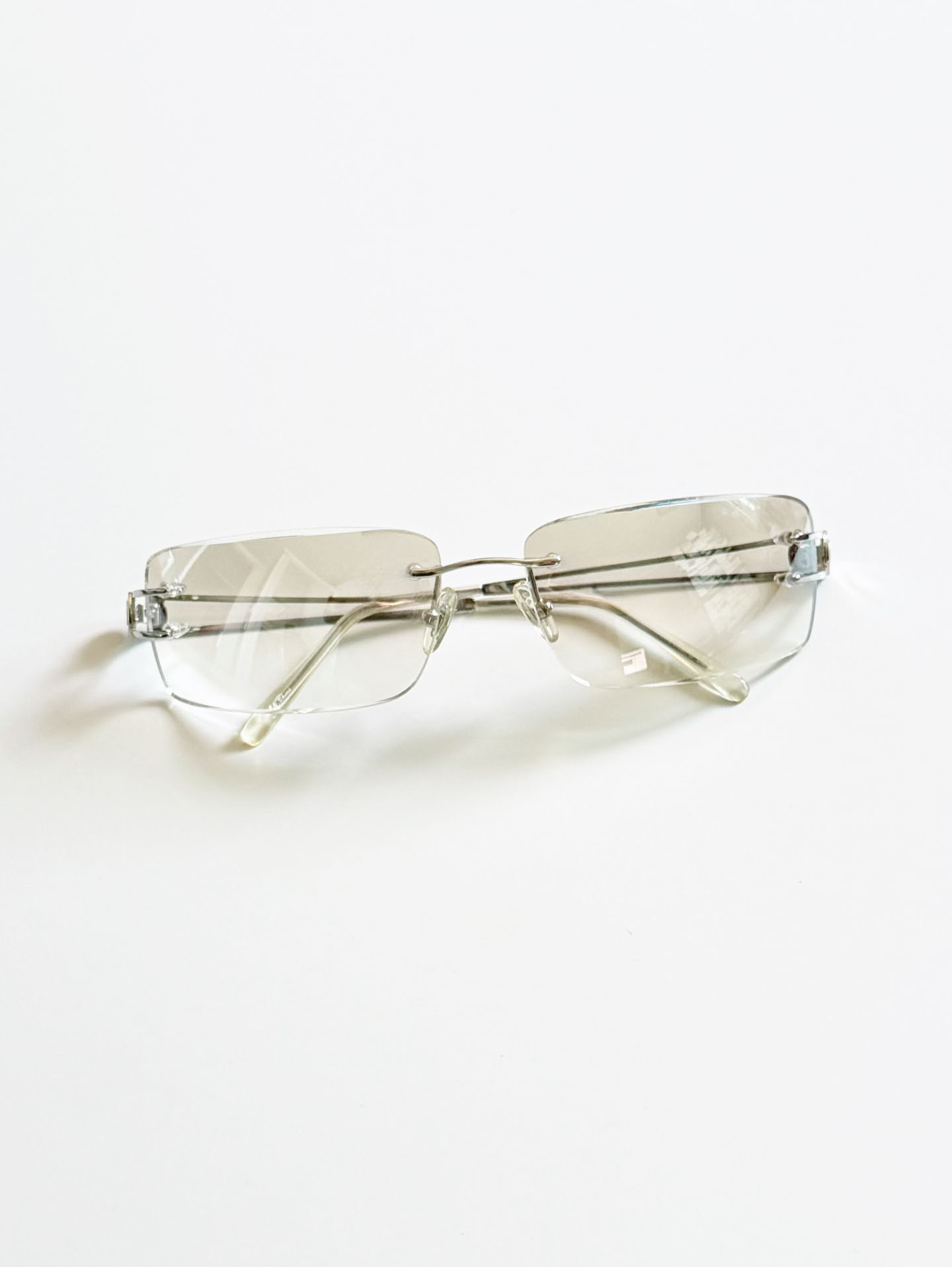 CAPRIO Rimless Square Metal Tinted Sunglasses