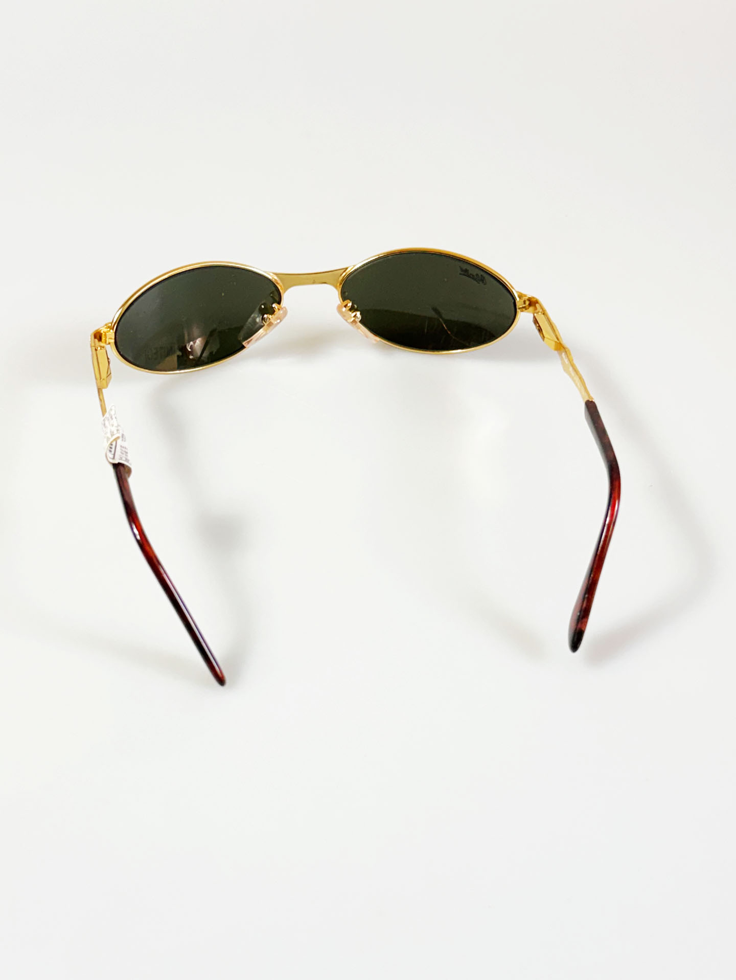 90's UNLIMITED Gold Slim Oval Metal Frame Sunglasses