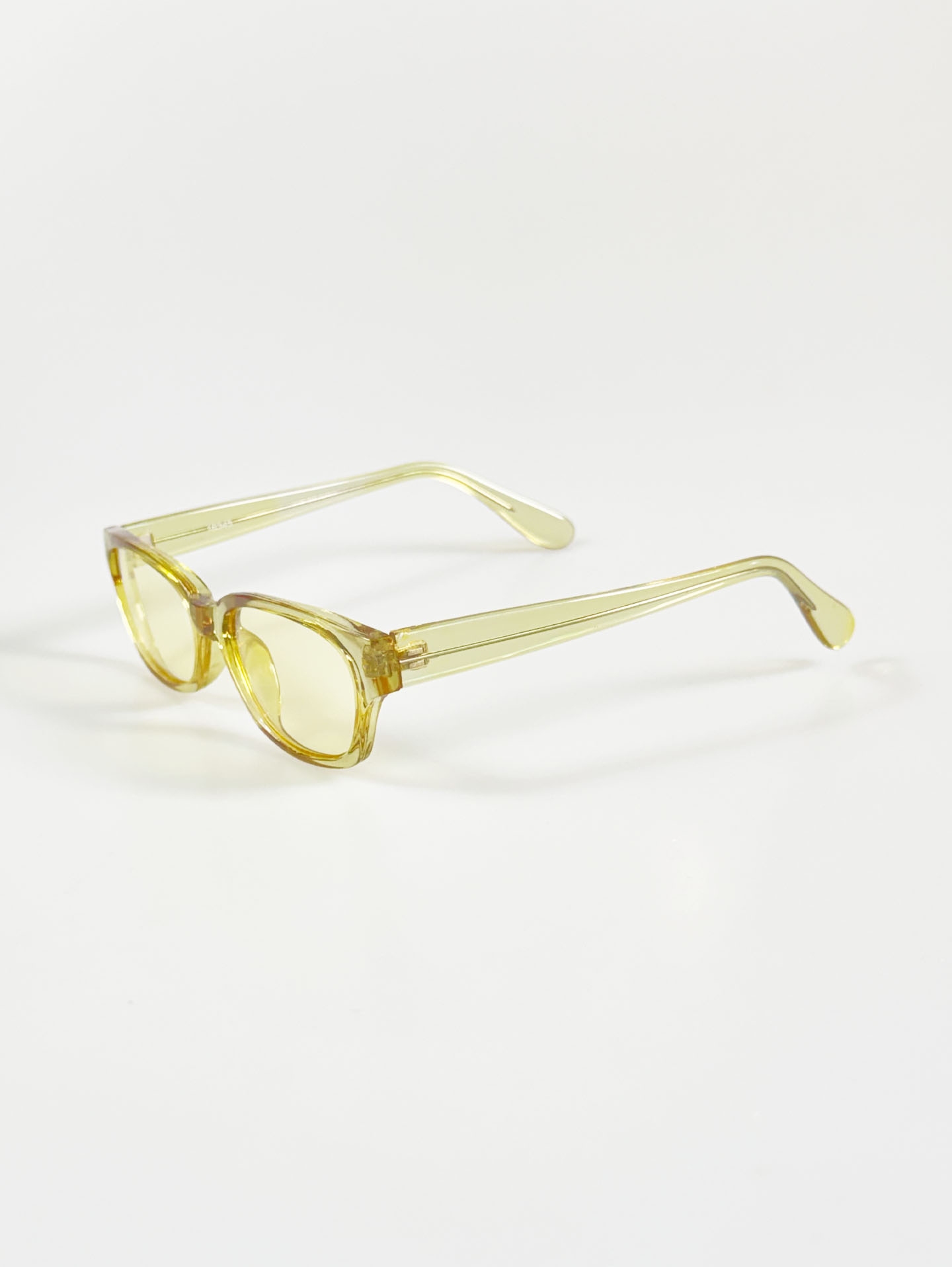 Transparent Yellow Bold Square Tint Sunglasses