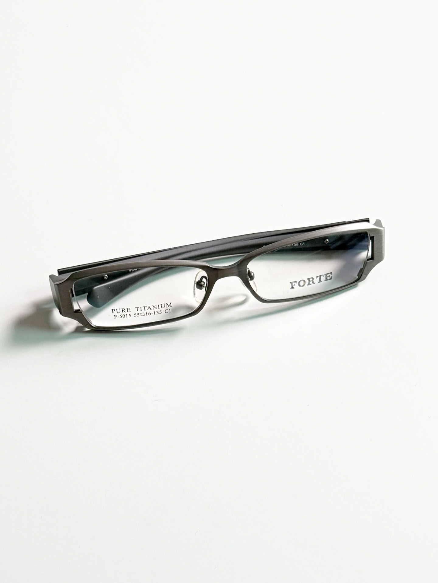 FORTE Gray Pure Titanium Slim Square Glasses