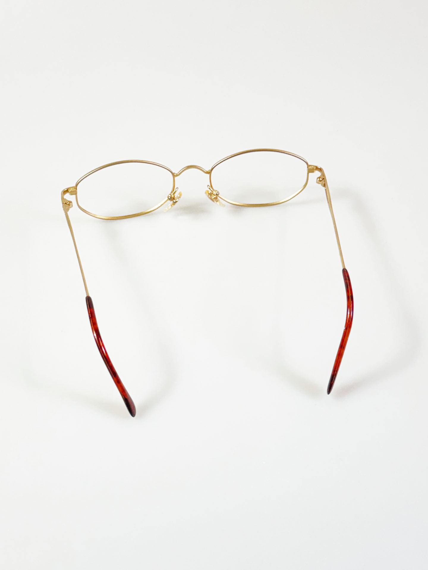 90's OTIC Gold Metal Slim Oval Frame Glasses