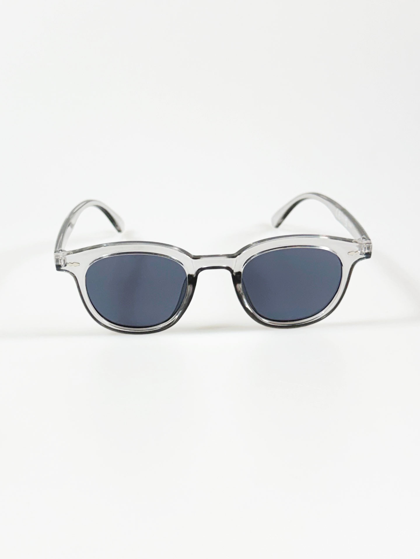 Clear Smoke Grey Rounded Square Frame Sunglasses
