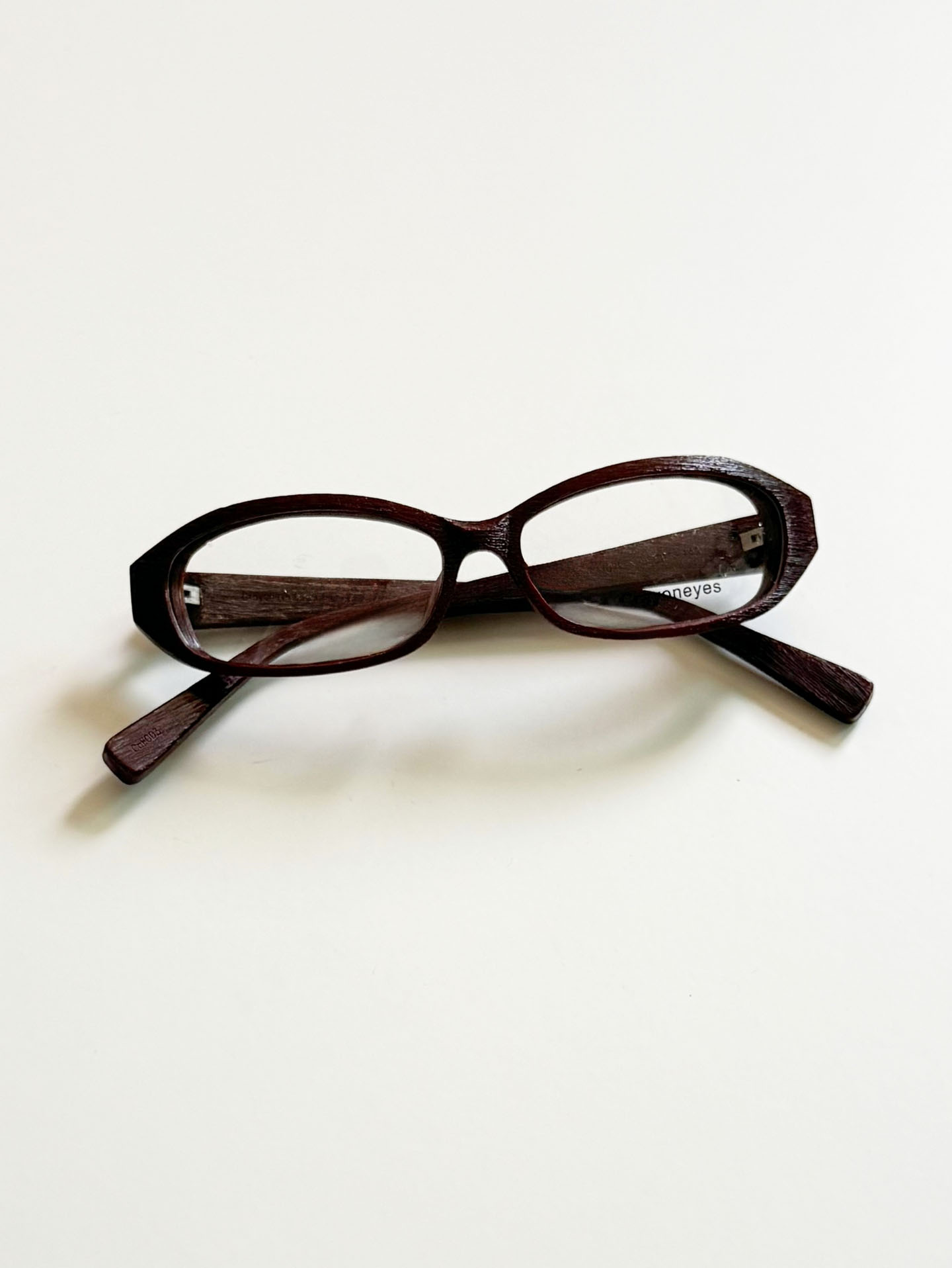 CRAYON EYES Dark Brown Wood Square Frame Glasses