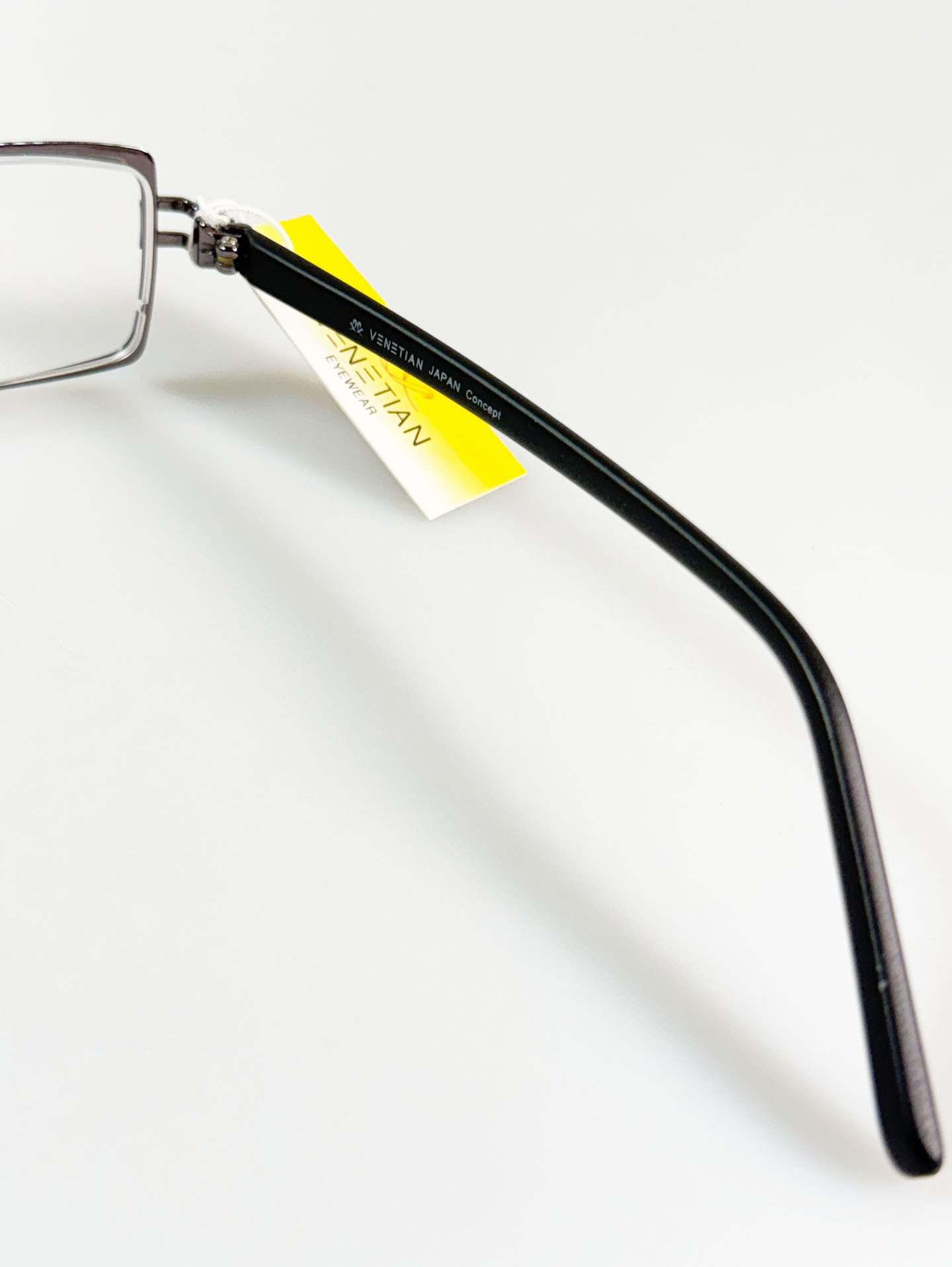 VENETIAN Gunmetal Slim Square Metal Frame Glasses