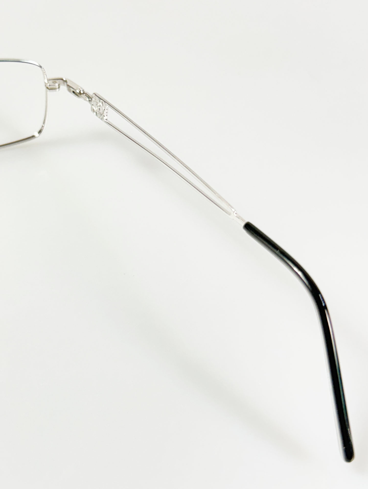 R&B Eyewear Silver Slim Square Metal Glasses