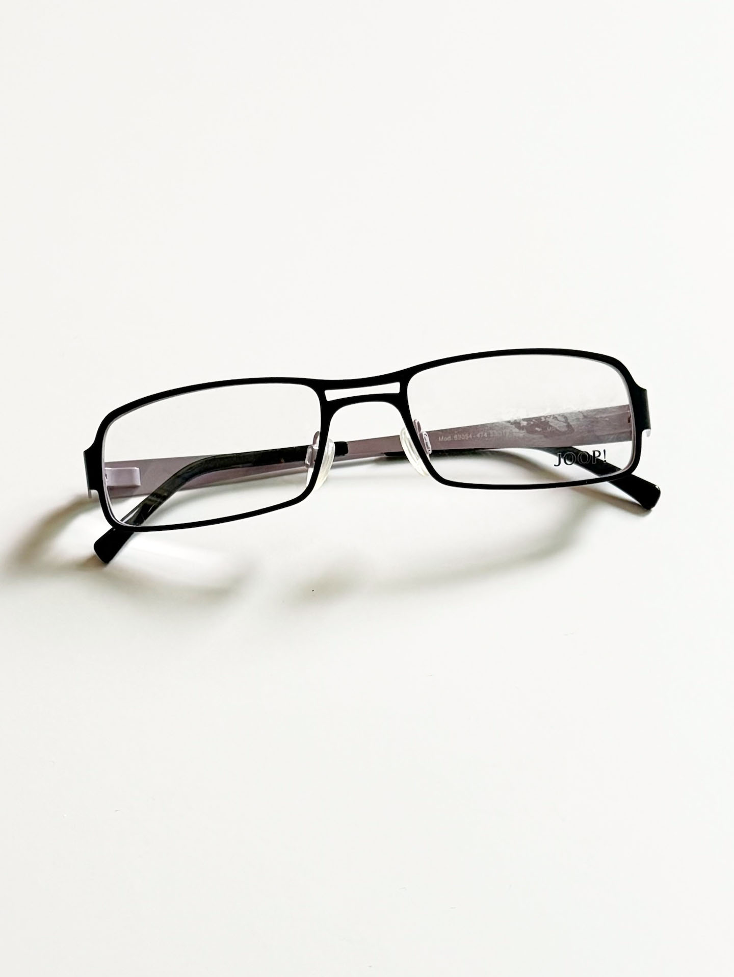 JOOP! Two-Tone Double Bridge Slim Square Metal Frame Glasses