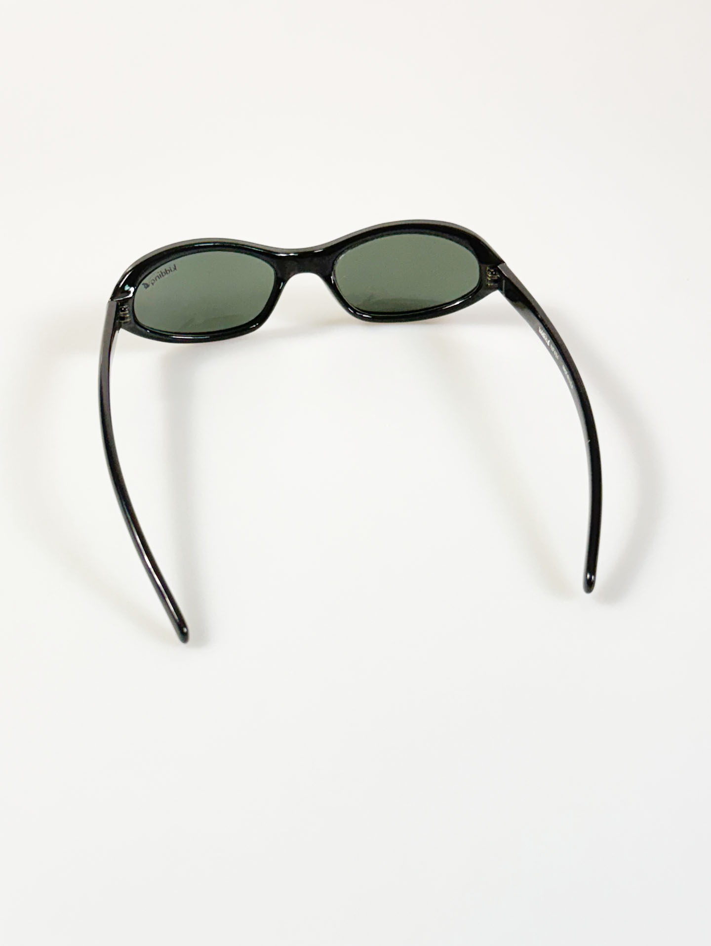 90's KIDDING Black Oval Wrap Sunglasses