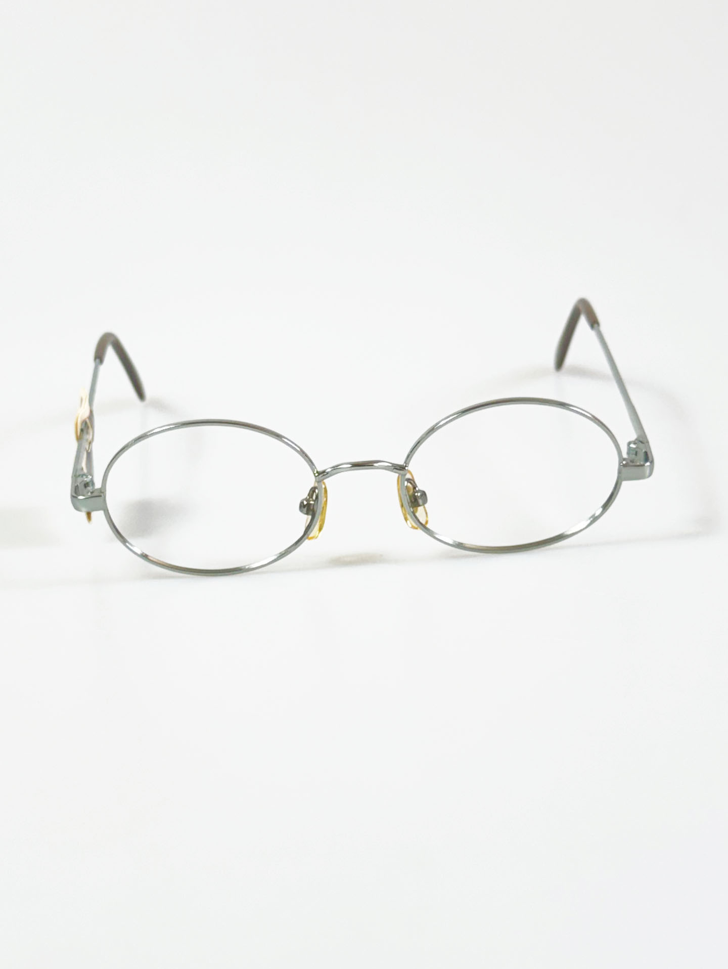 90's WATTS Silver Oval Metal Frame Glasses