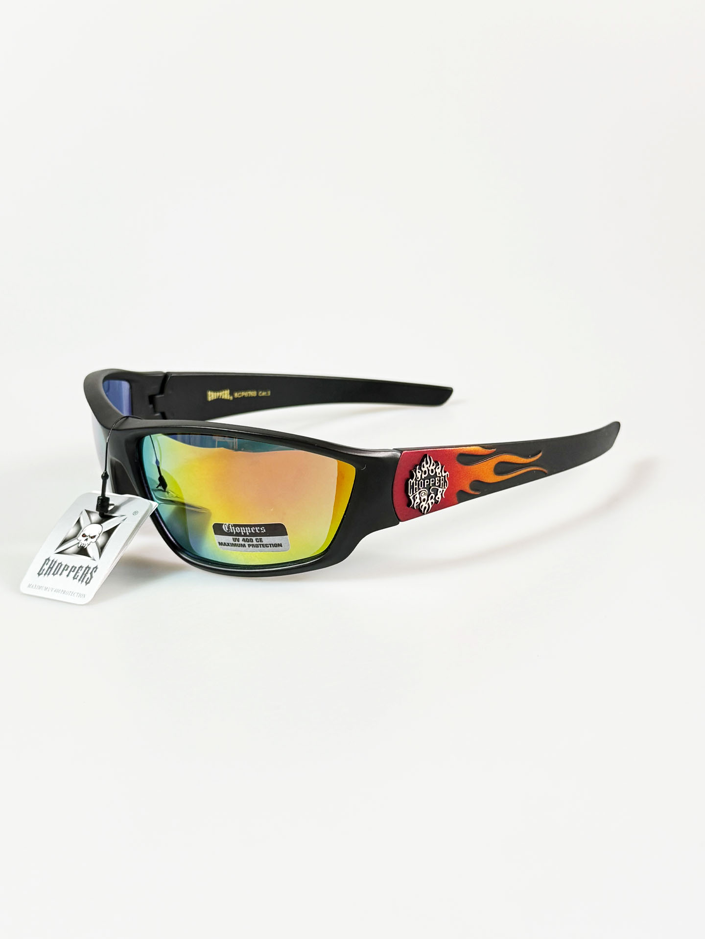 CHOPPERS Wraparound Matte Black Square Frame Sunglasses