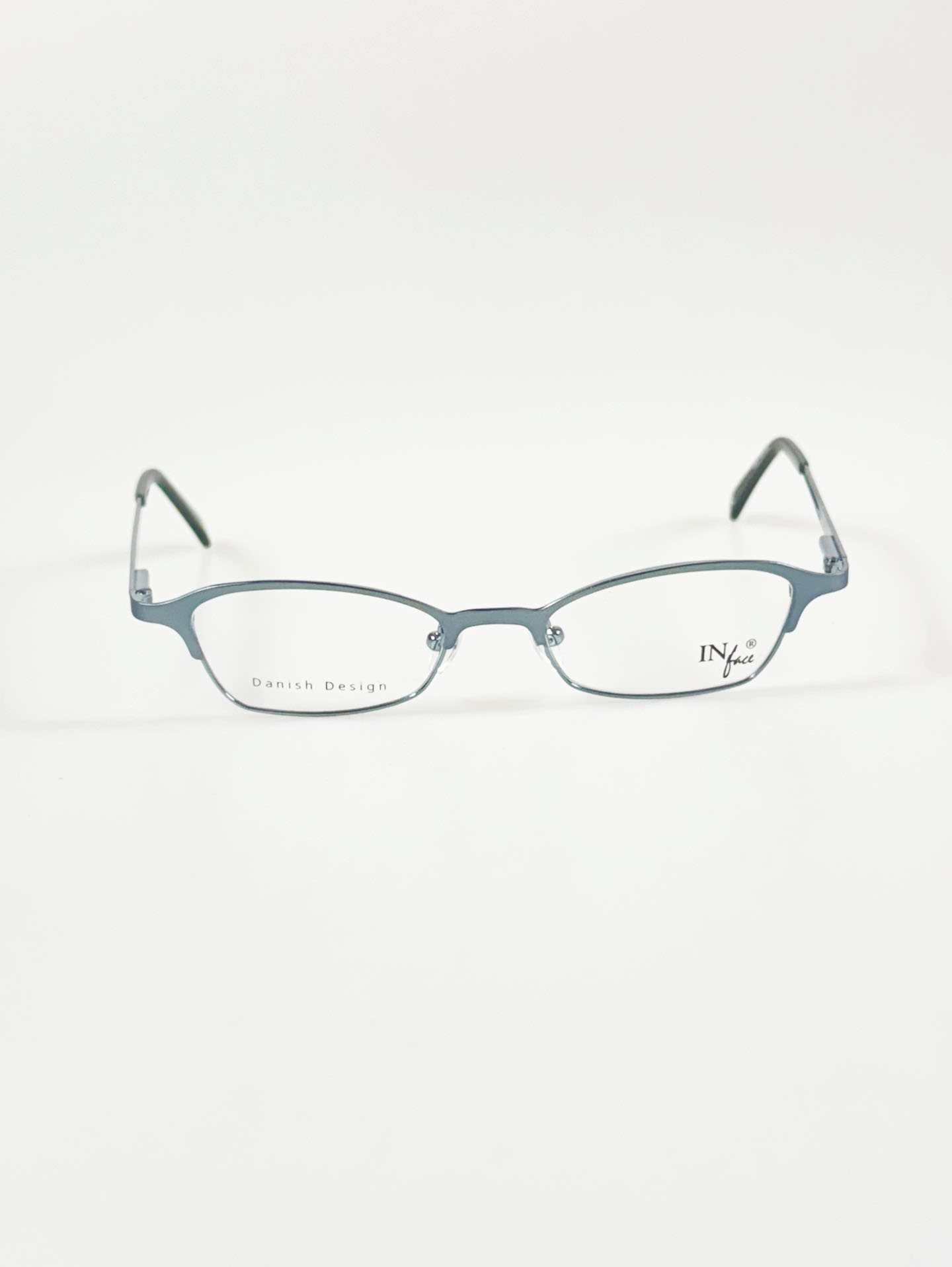 IN FACE Blue Grey Square Metal Glasses