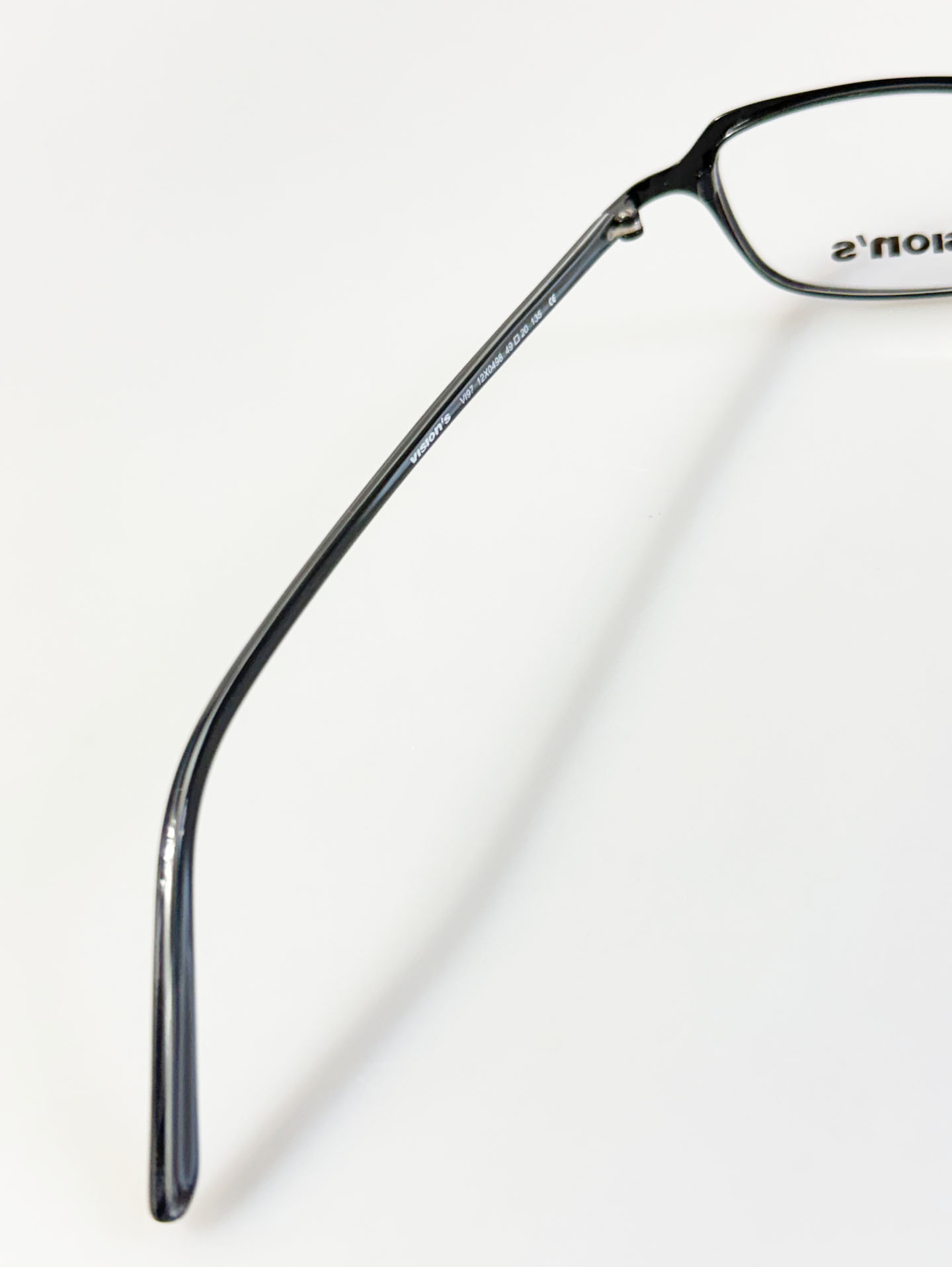 90's VISION'S Black Slim Square Metal Glasses