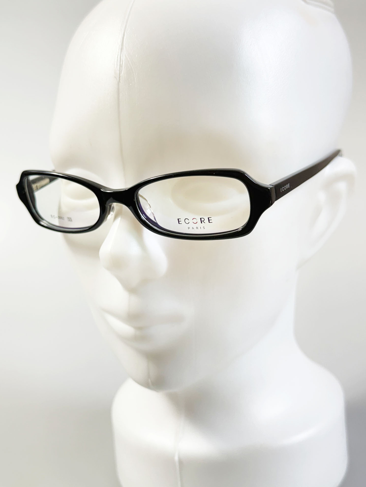ECORE PARIS Black Slim Square Horn-Rim Glasses