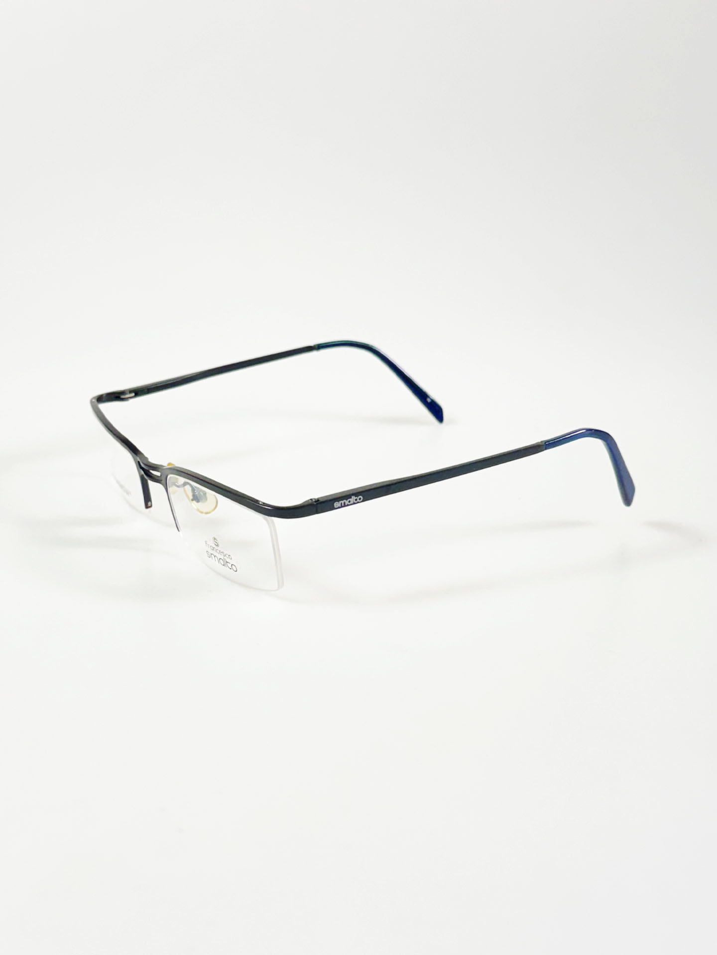 FRANCESCO SMALTO Black Square Half-Rim Glasses