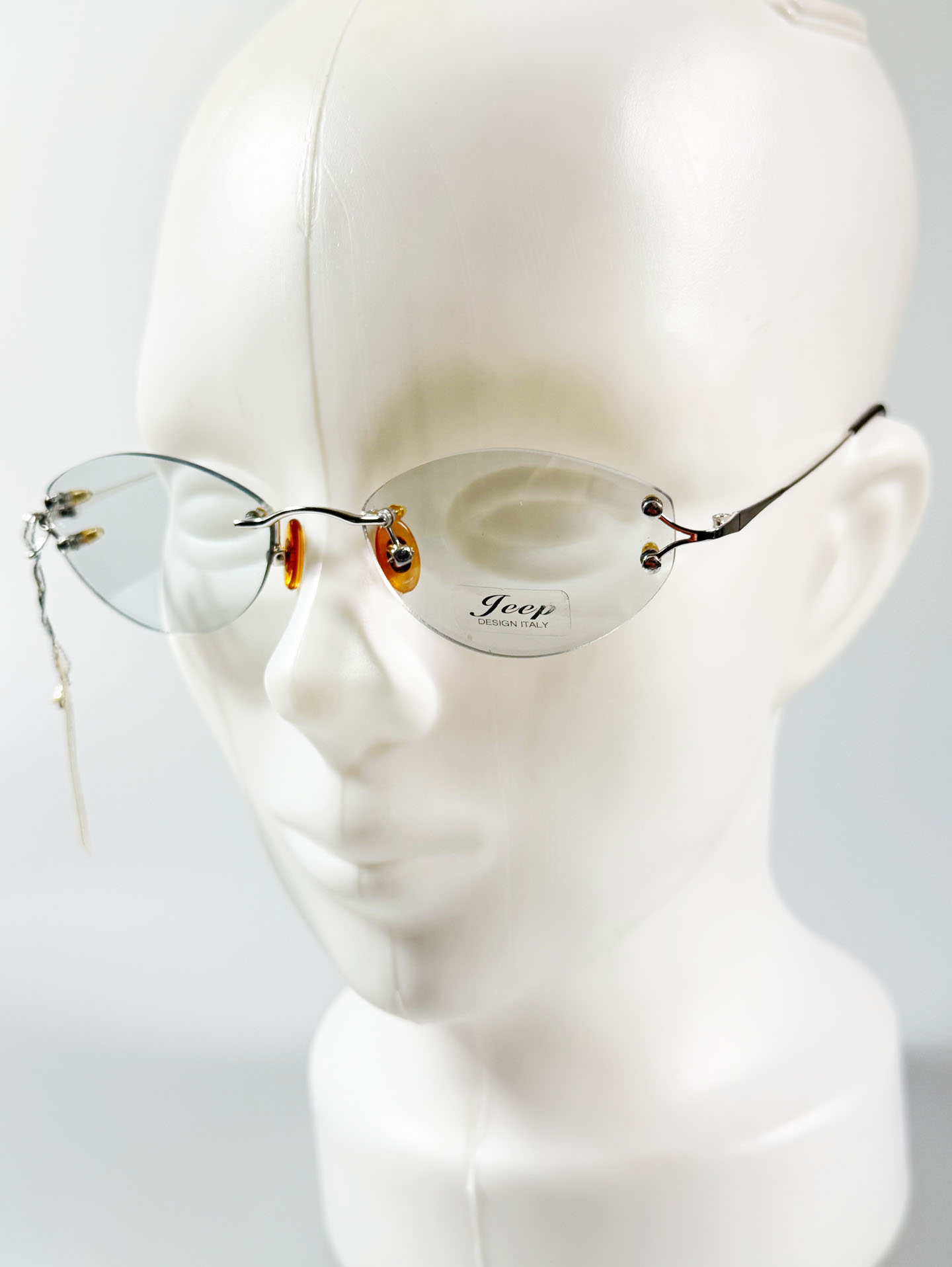 JEEP Silver Rimless Oval Metal Glasses