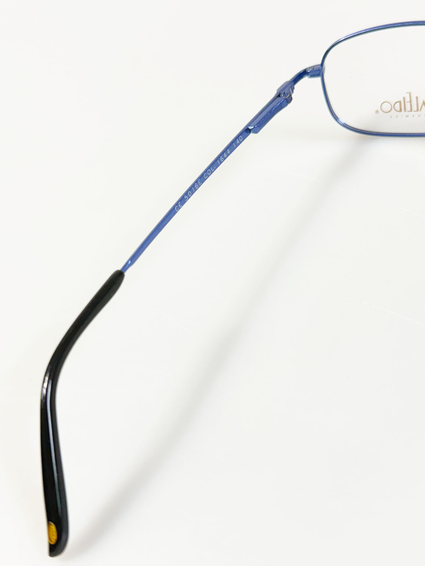 90's KALEIDO Blue Slim Square Metal Frame Glasses