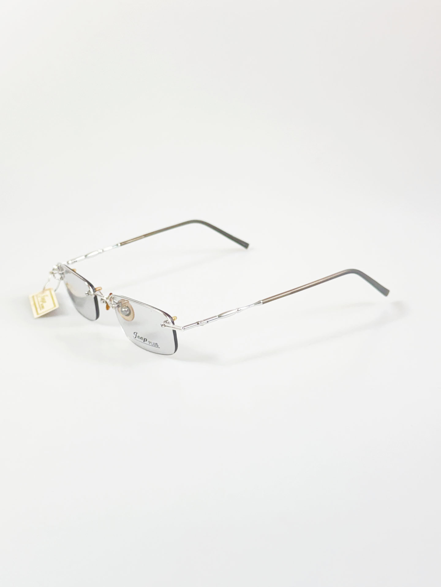 Jeep Silver Square Semi-Rimless Metal Frame Glasses