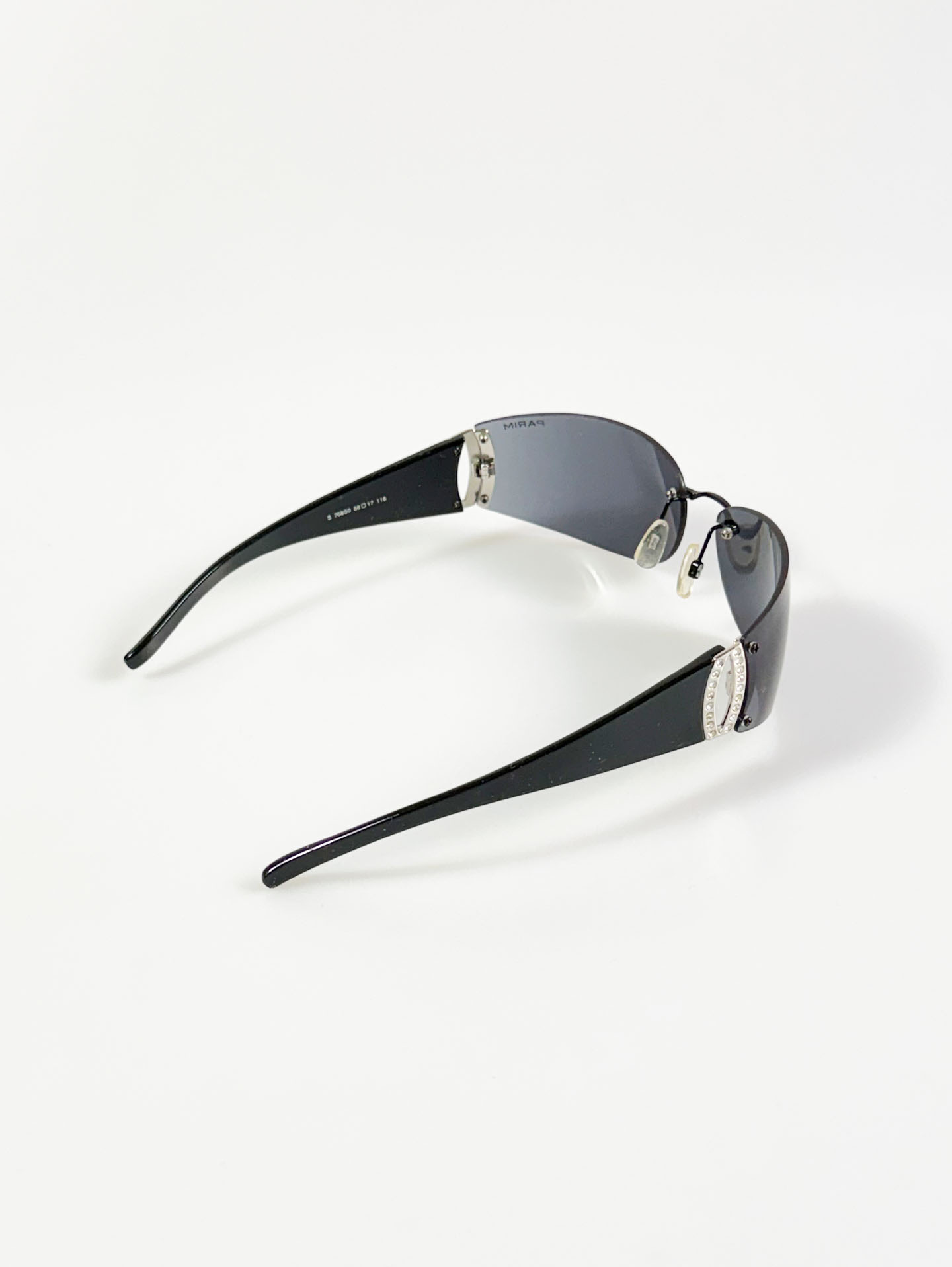 PARIM Black Rimless Shield Wrap Sunglasses