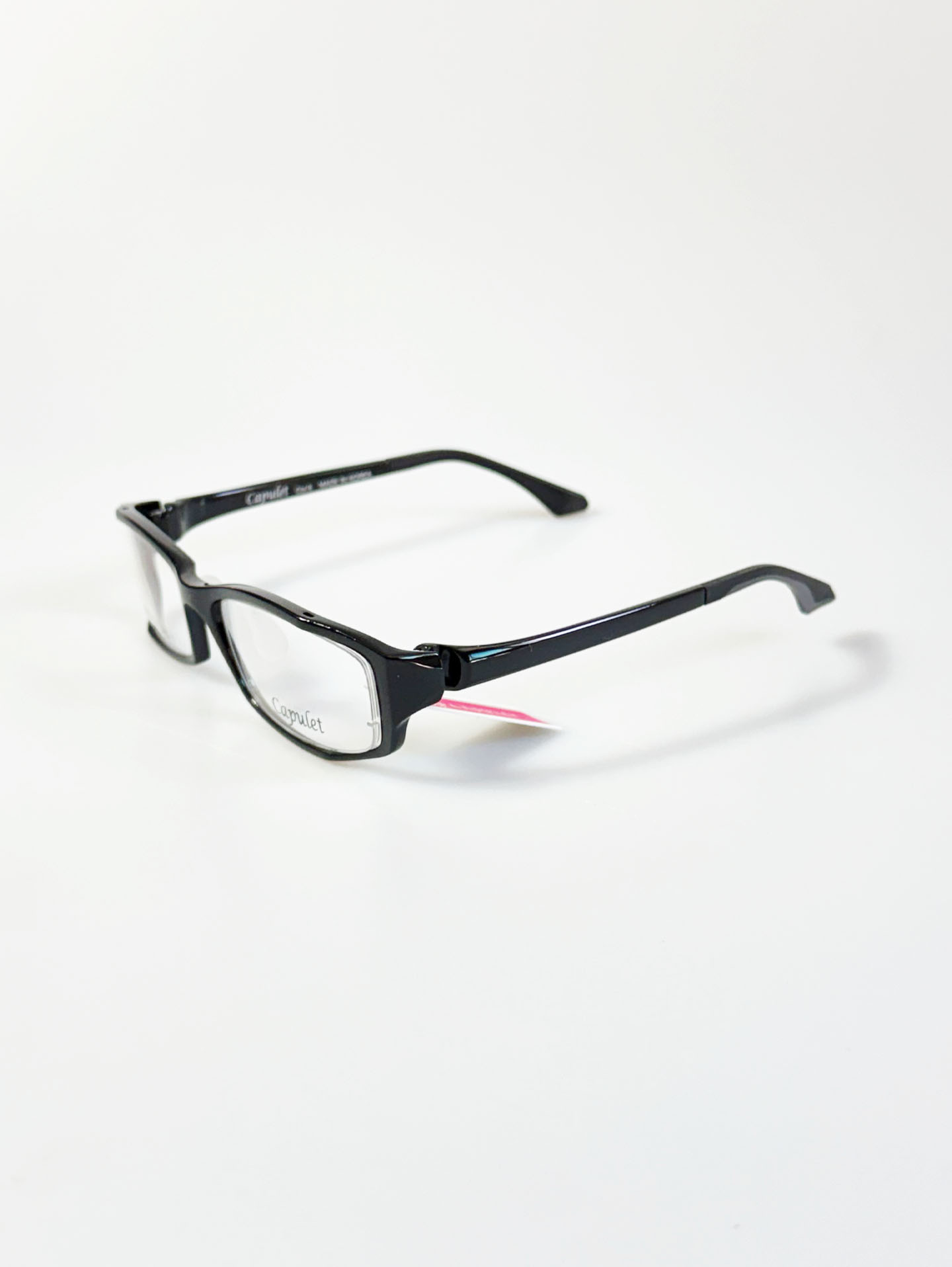 CAPULET Black Square Acetate Horn-Rim Glasses
