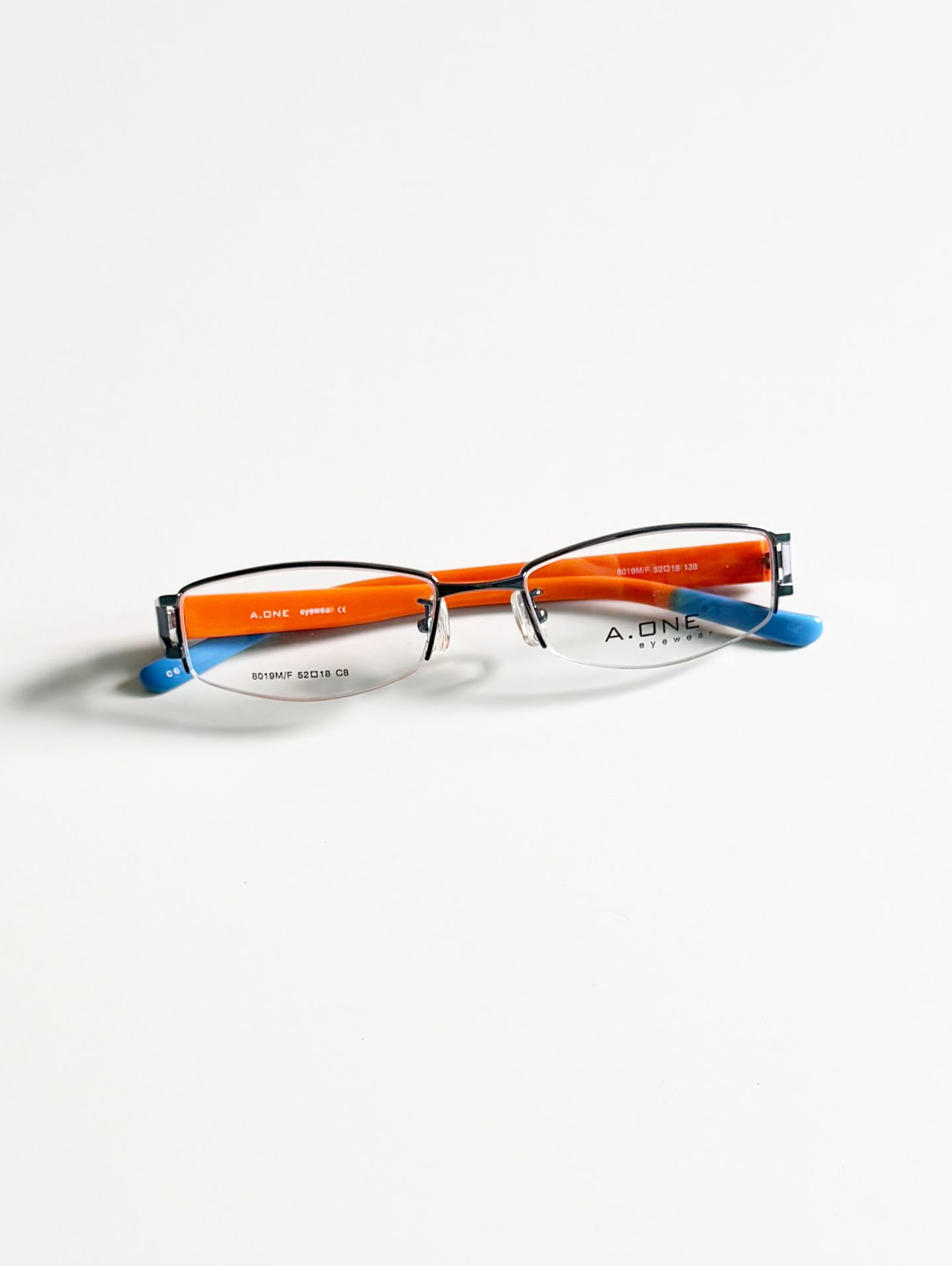 A.ONE Eyewear Half-Rim Square Metal Frame Glasses