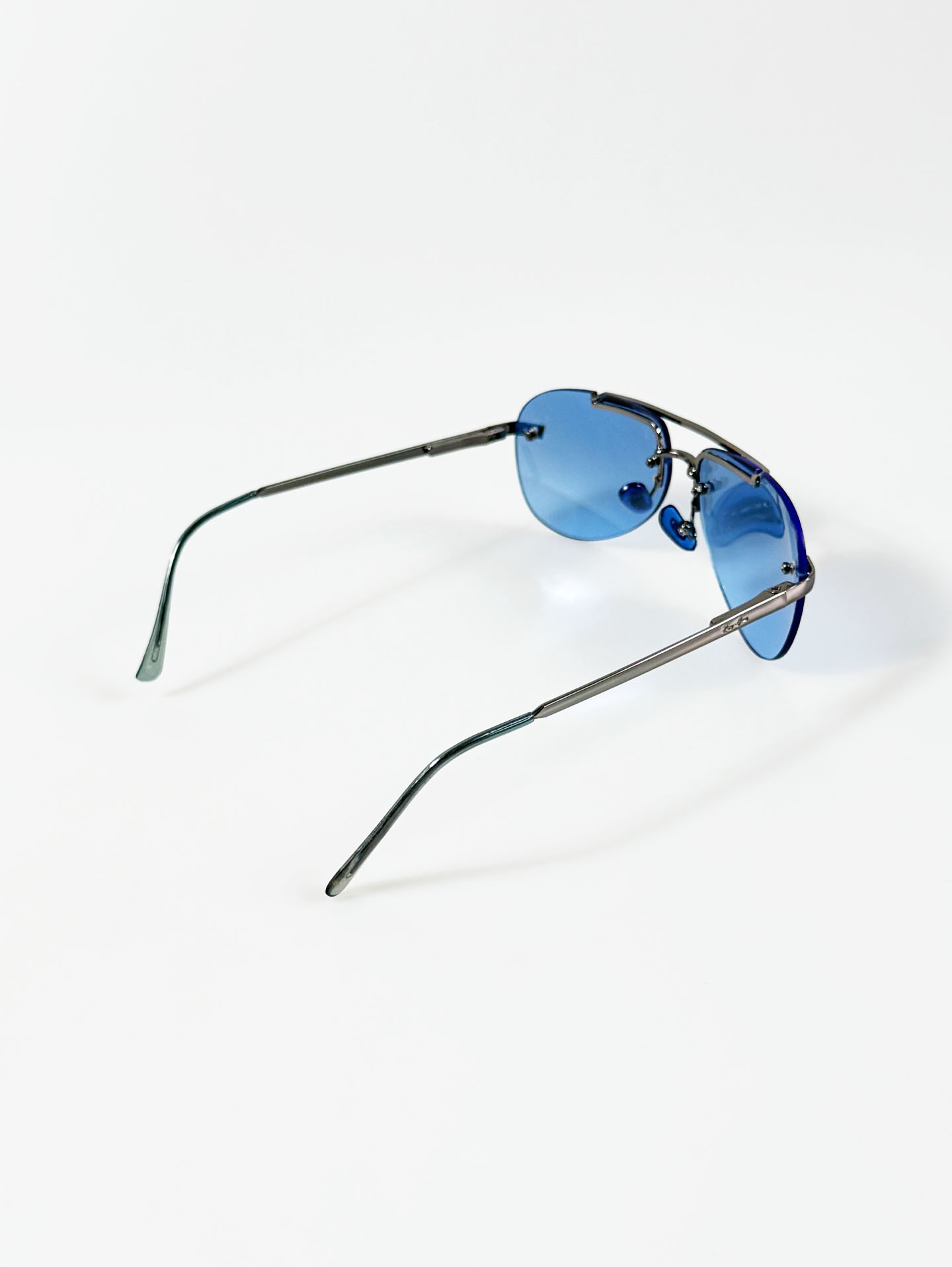 Double Bridge Rimless Metal Tint Sunglasses