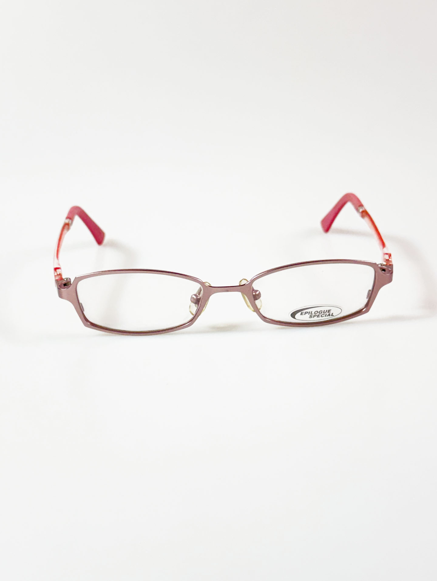 EPILOGUE Slim Square Pink Metal Frame Glasses