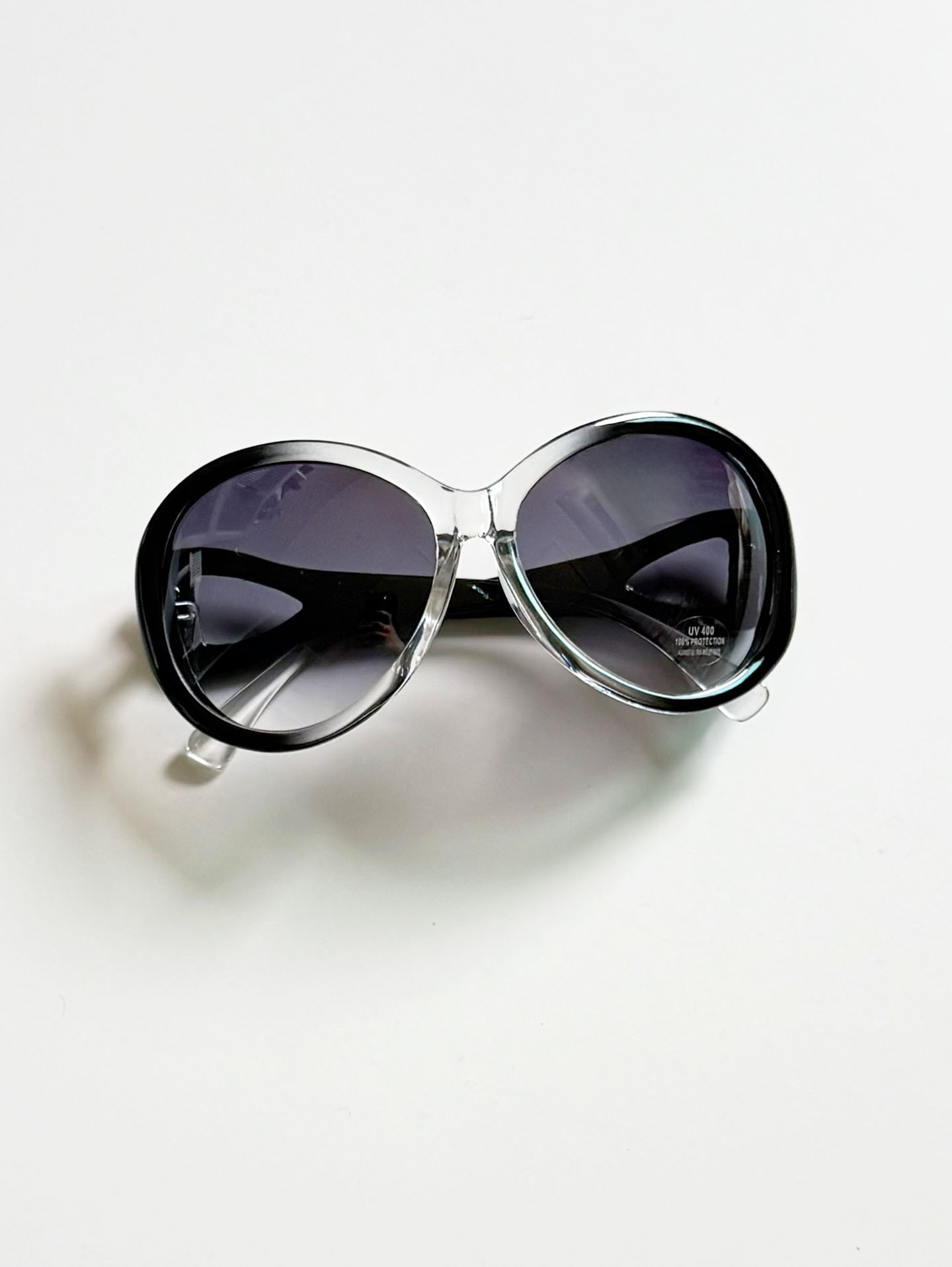 Oversized Bold Oval Two-Tone Sunglasses