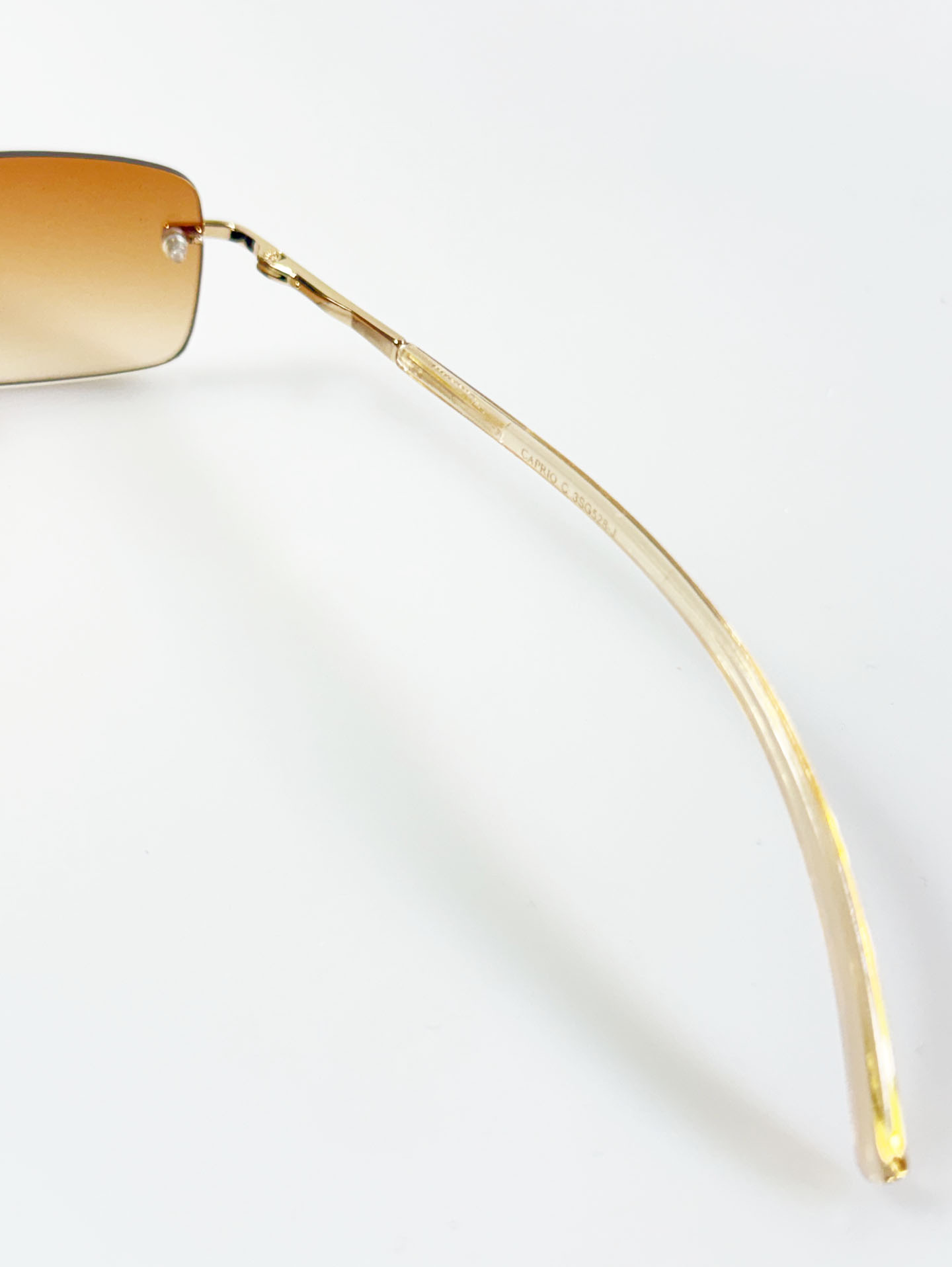 CAPRIO Rimless Gold Metal Square Tint Sunglasses