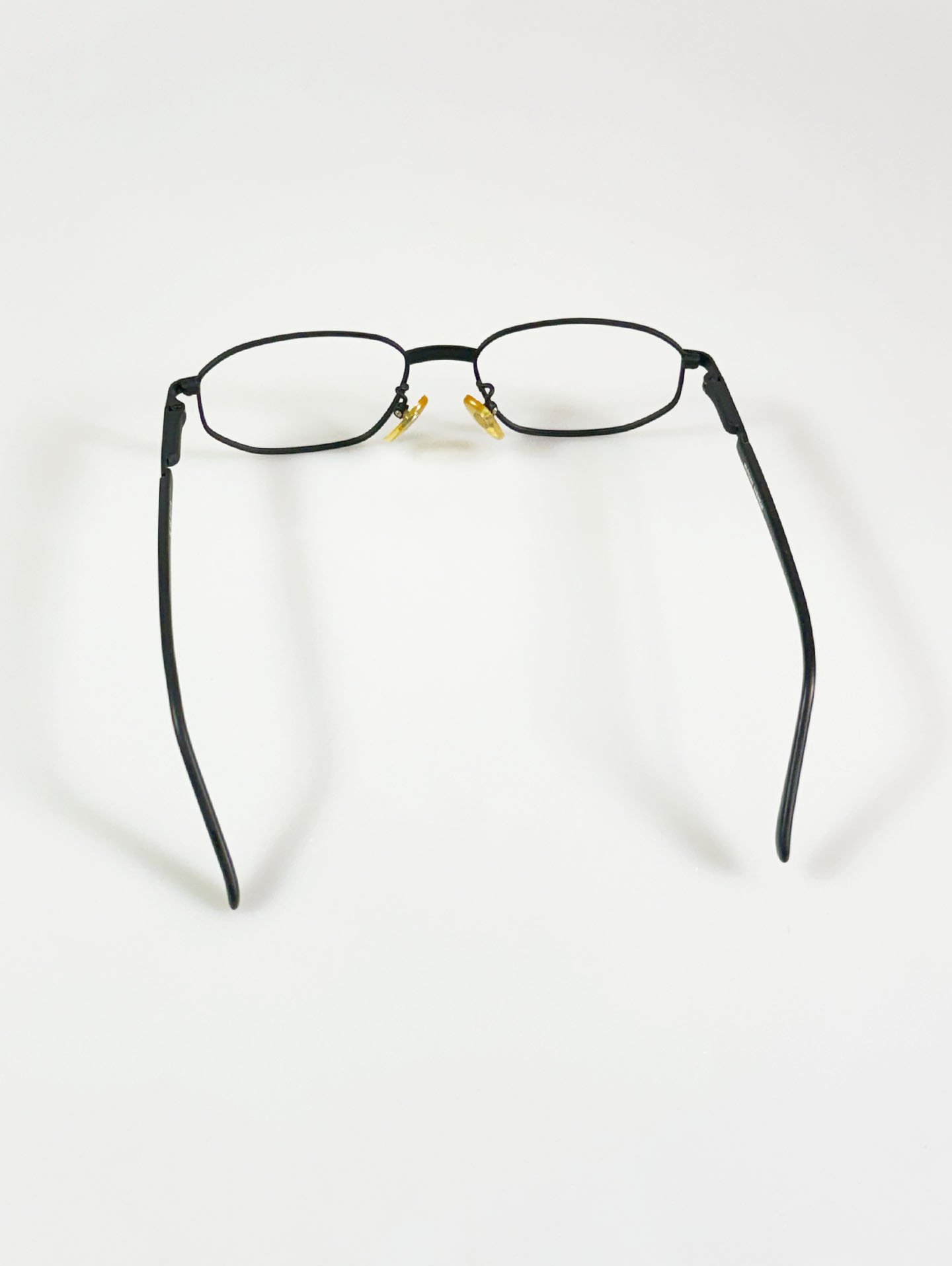 Meridian Matt Black Slim Square Metal Glasses