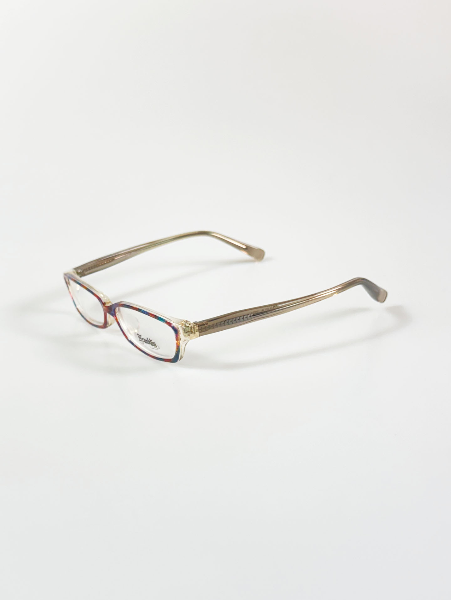 90's Franklin Patterned Square Horn-Rim Frame Glasses