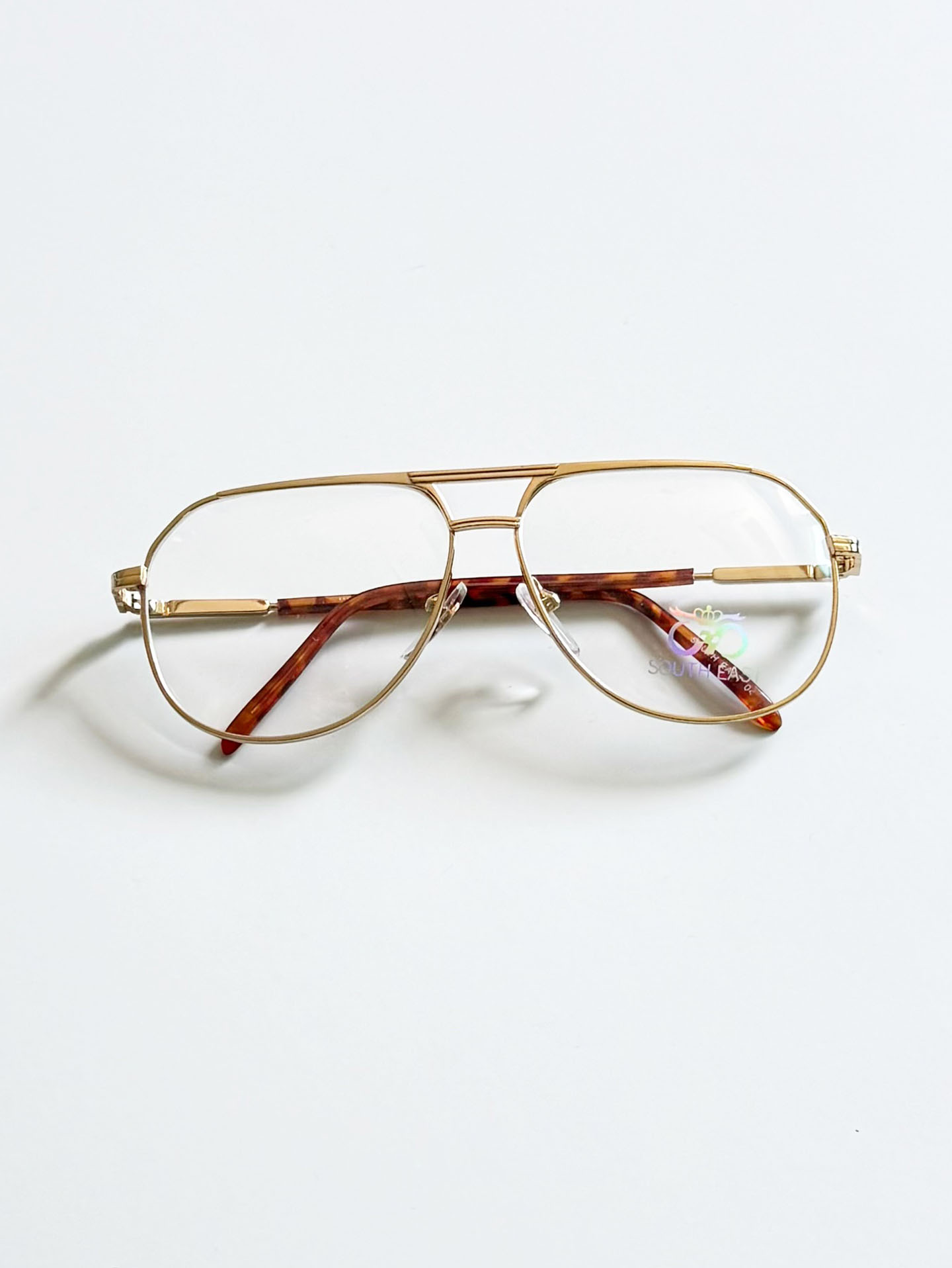 90's SOUTH EAST Gold Metal Boeing Frame Glasses