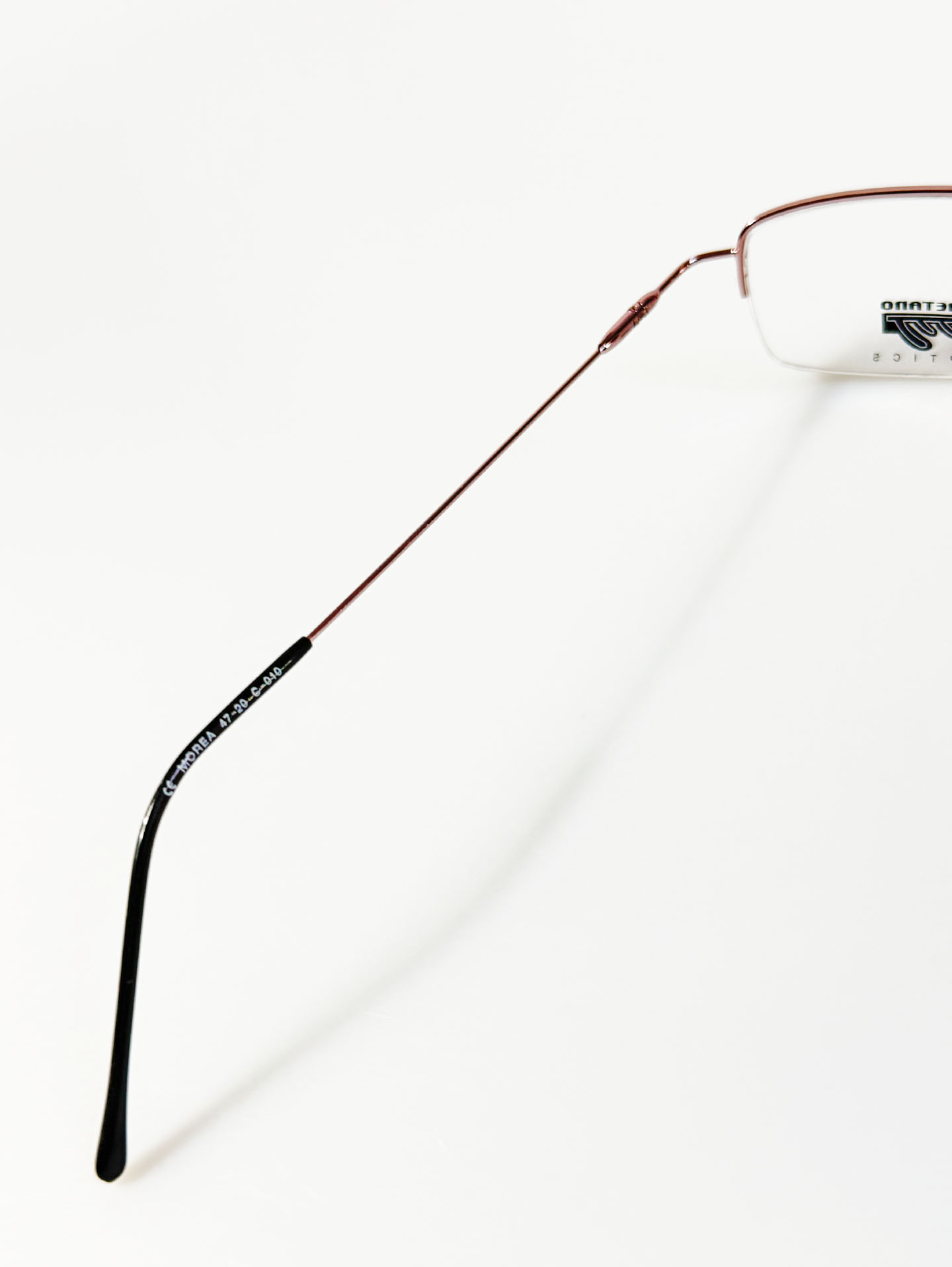 90's METANO Light Pink Metal Semi-Rimless Square Frame Glasses