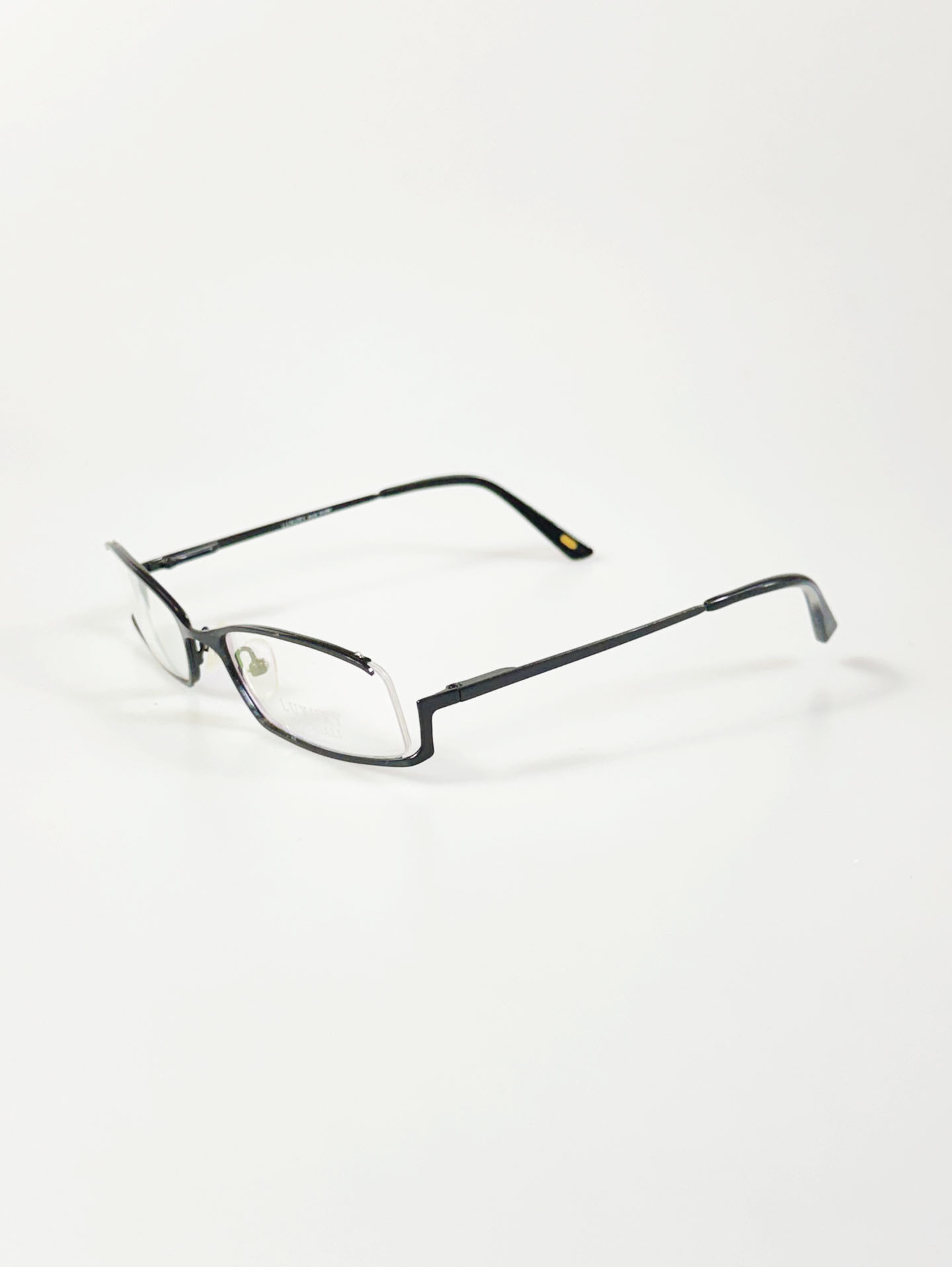 Luxury Occhiali Under-Rim Square Black Metal Frame Glasses