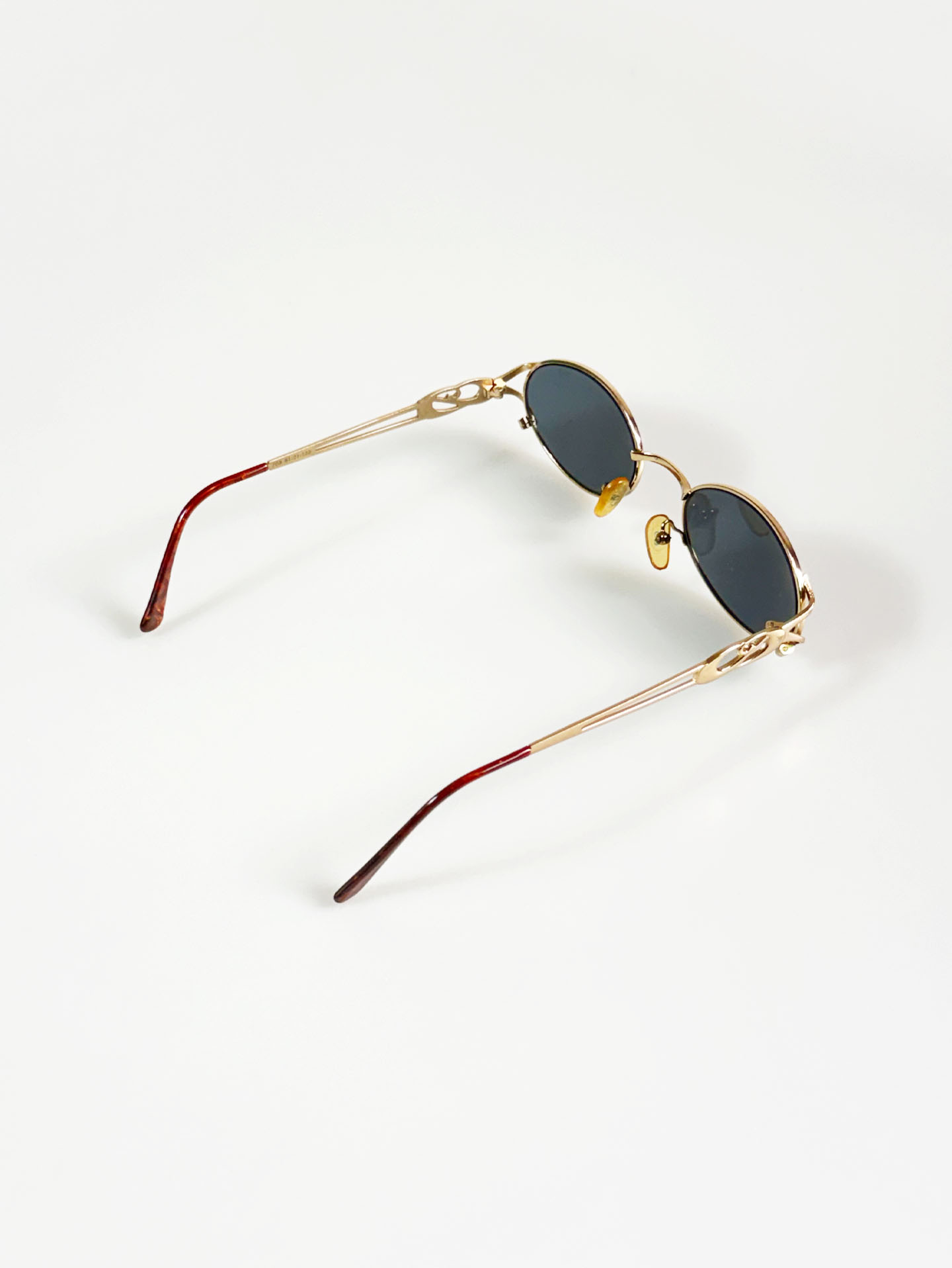 Gold Slim Oval Metal Frame Sunglasses