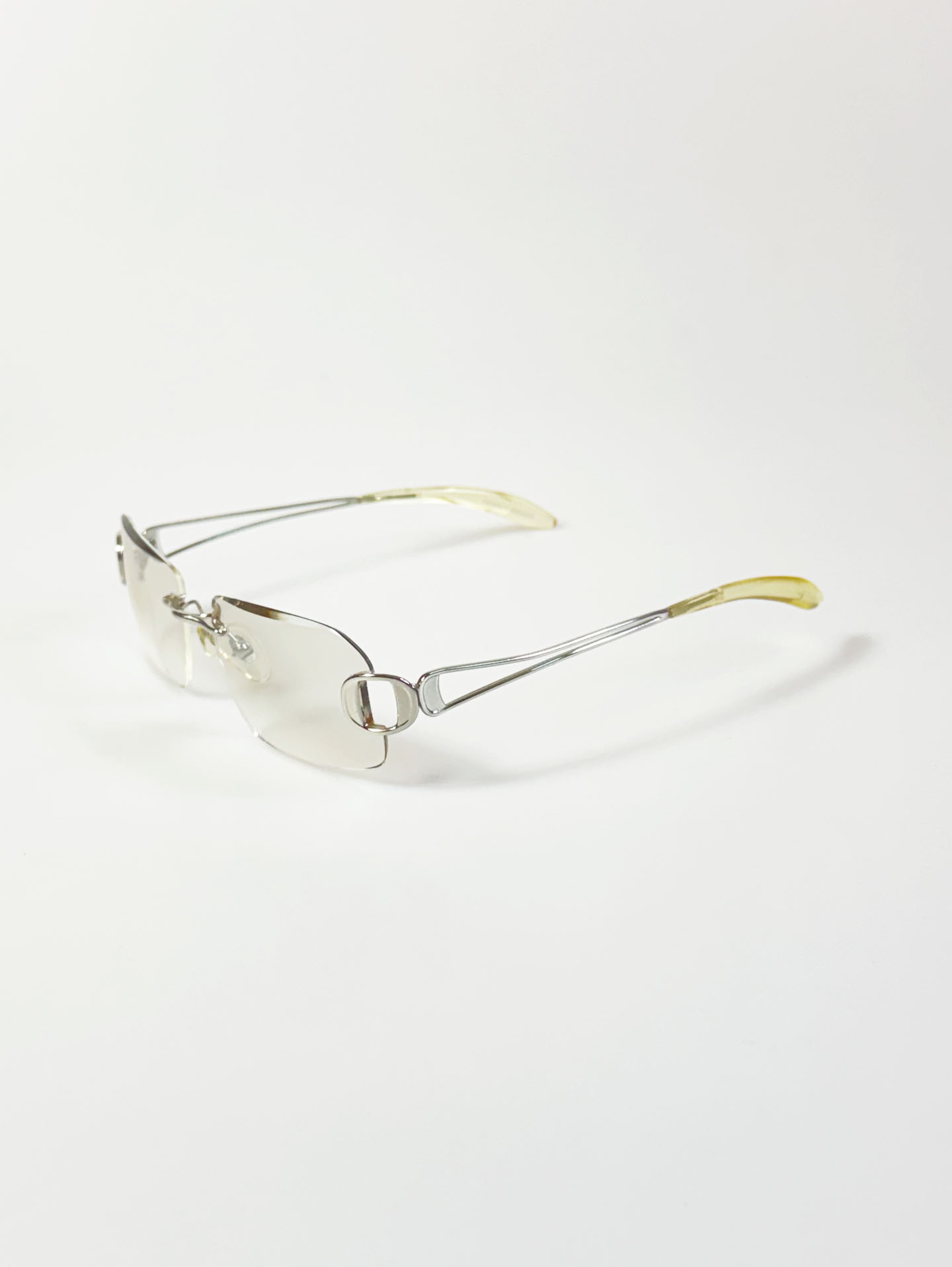 CAPRIO Rimless Square Metal Tinted Sunglasses