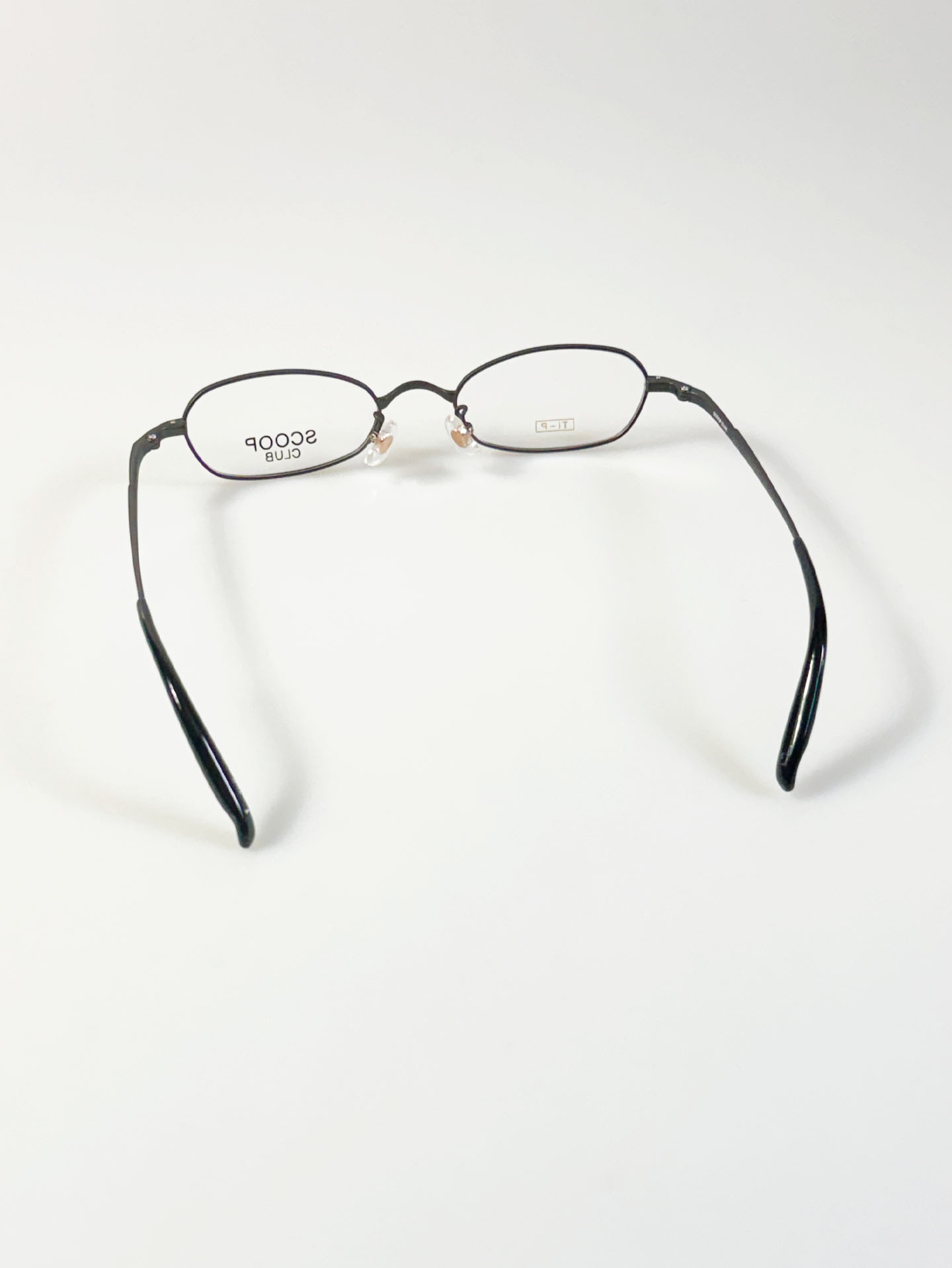 SCOOP CLUB Charcol Titanium Slim Oval Frame Glasses