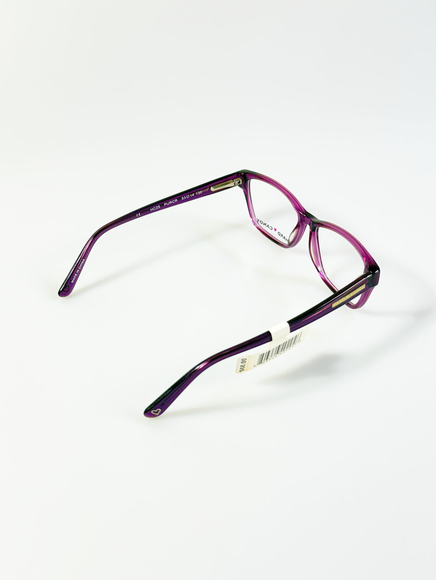 HARD CANDY Purple Clear Acetate Square Frame Glasses