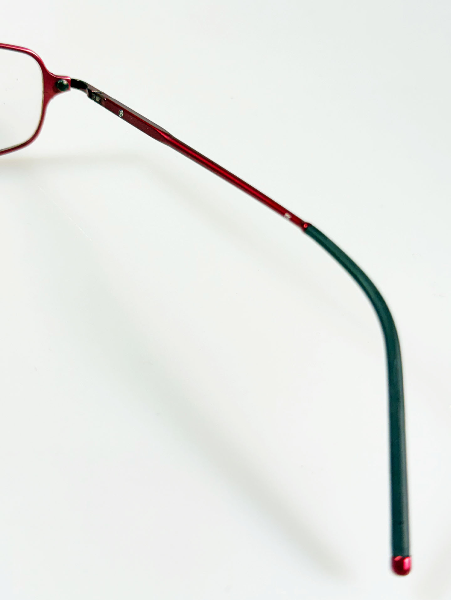 Cherry Pink Slim Square Metal Glasses