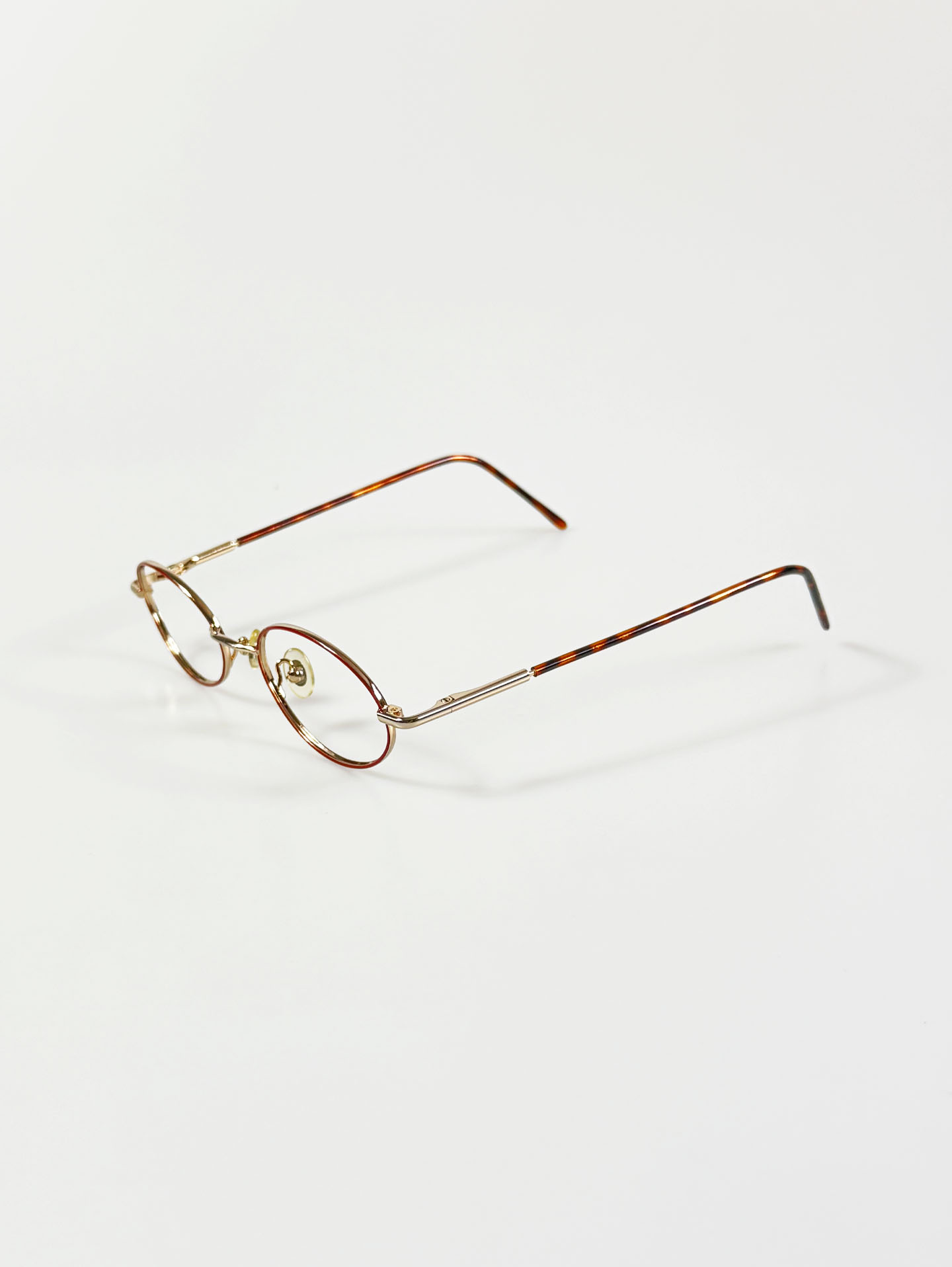 Red & Gold Combo Slim Oval Metal Frame Glasses