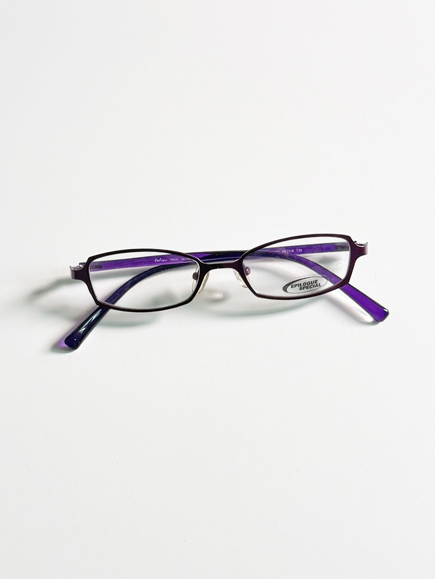 EPILOGUE Purple Slim Metal Square Frame Glasses