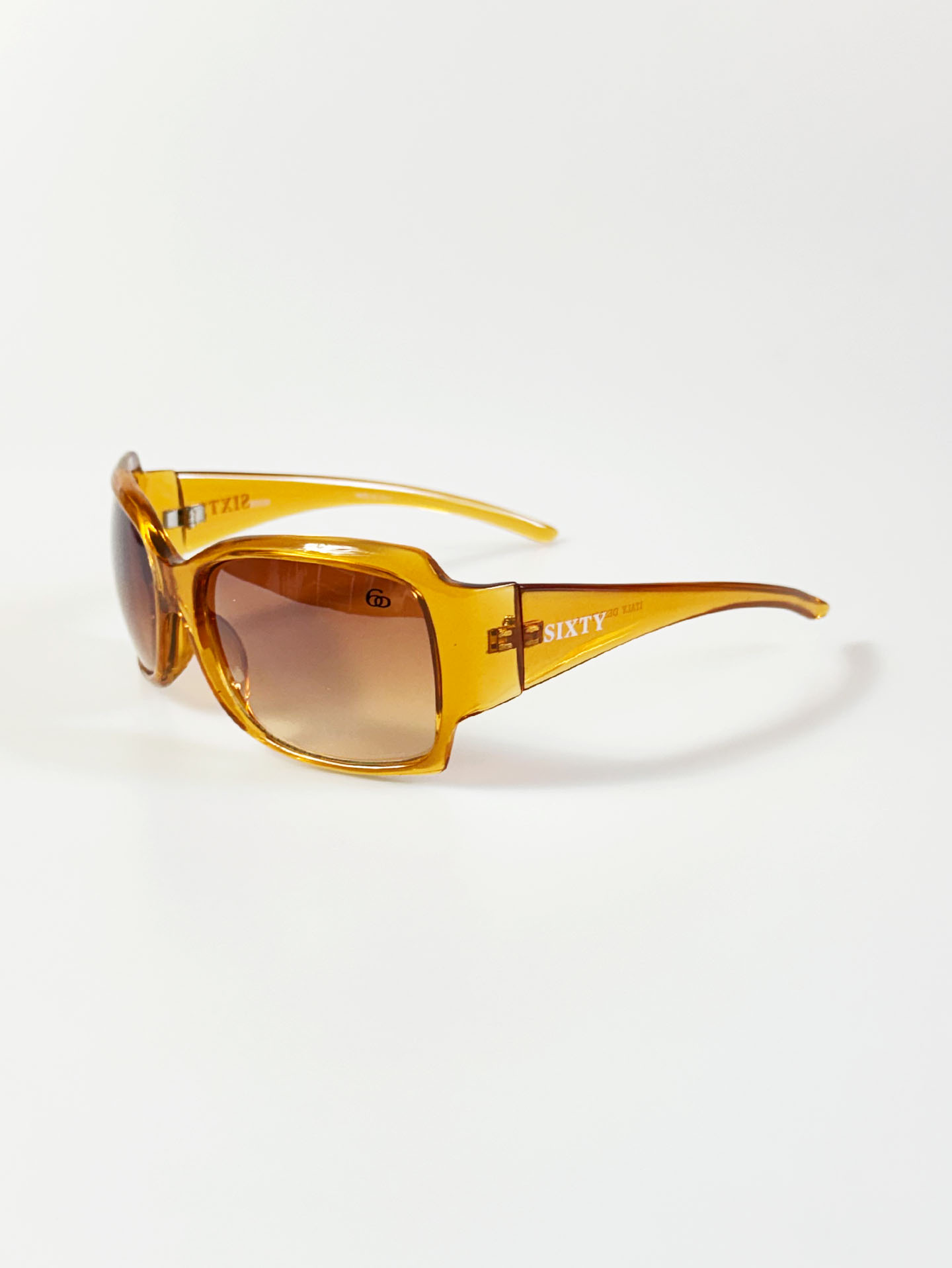 SIXTY Amber Translucent Bold Square Tinted Sunglasses