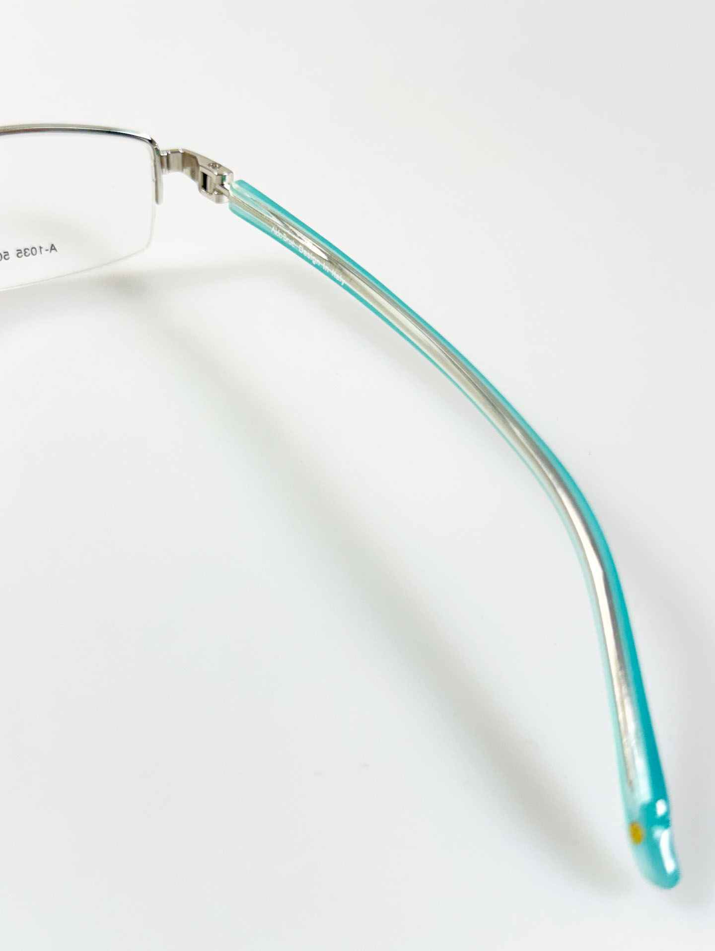 ALDO BRUE Silver Semi-Rimless Square Metal Glasses