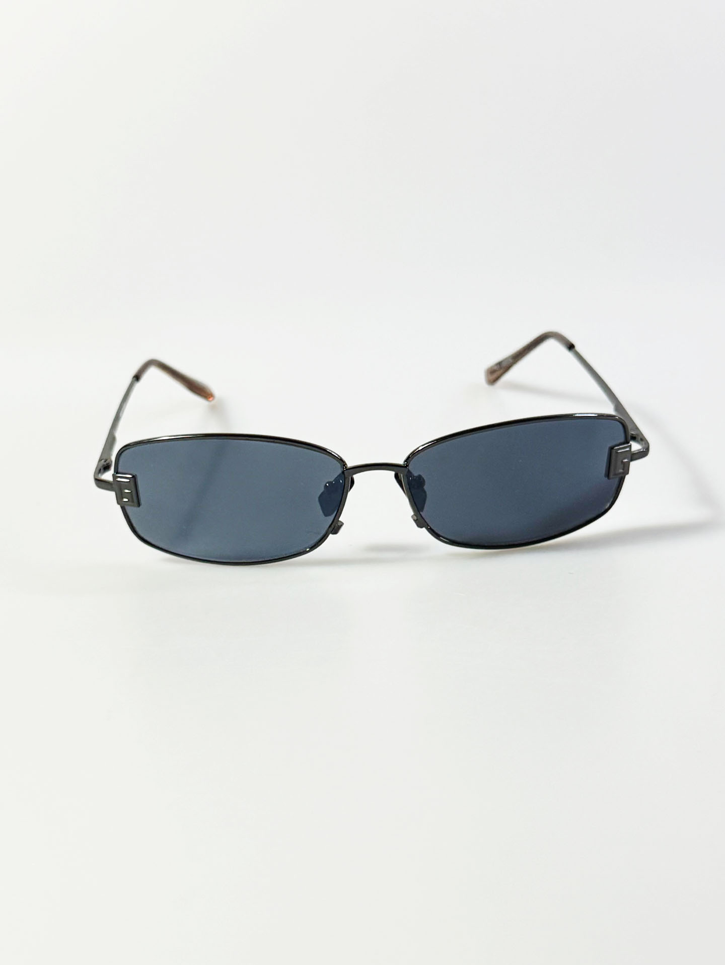 Gunmetal Slim Square Frame Sunglasses
