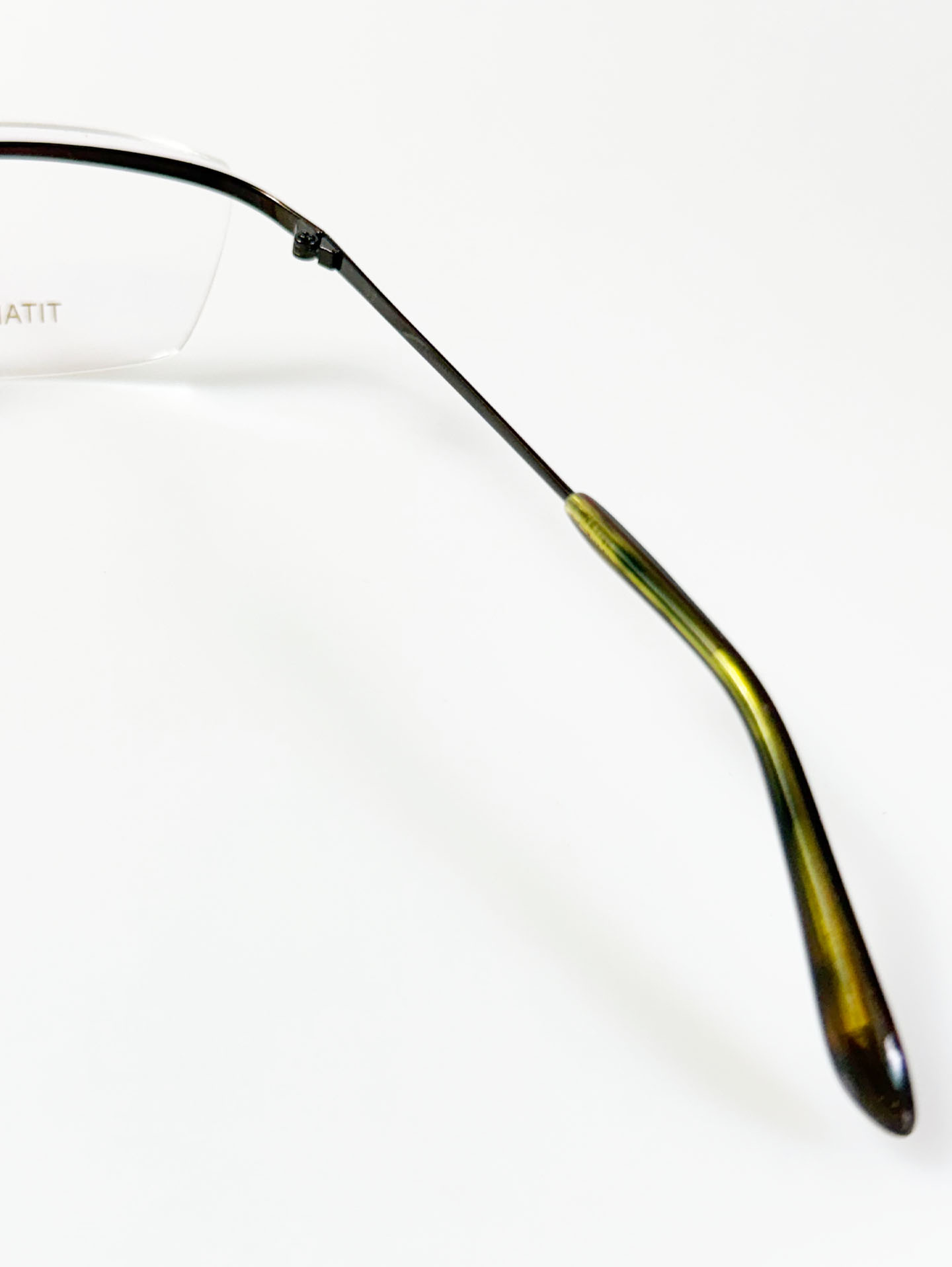 GIPFEL Brown Titanium Rimless Square Frame Glasses