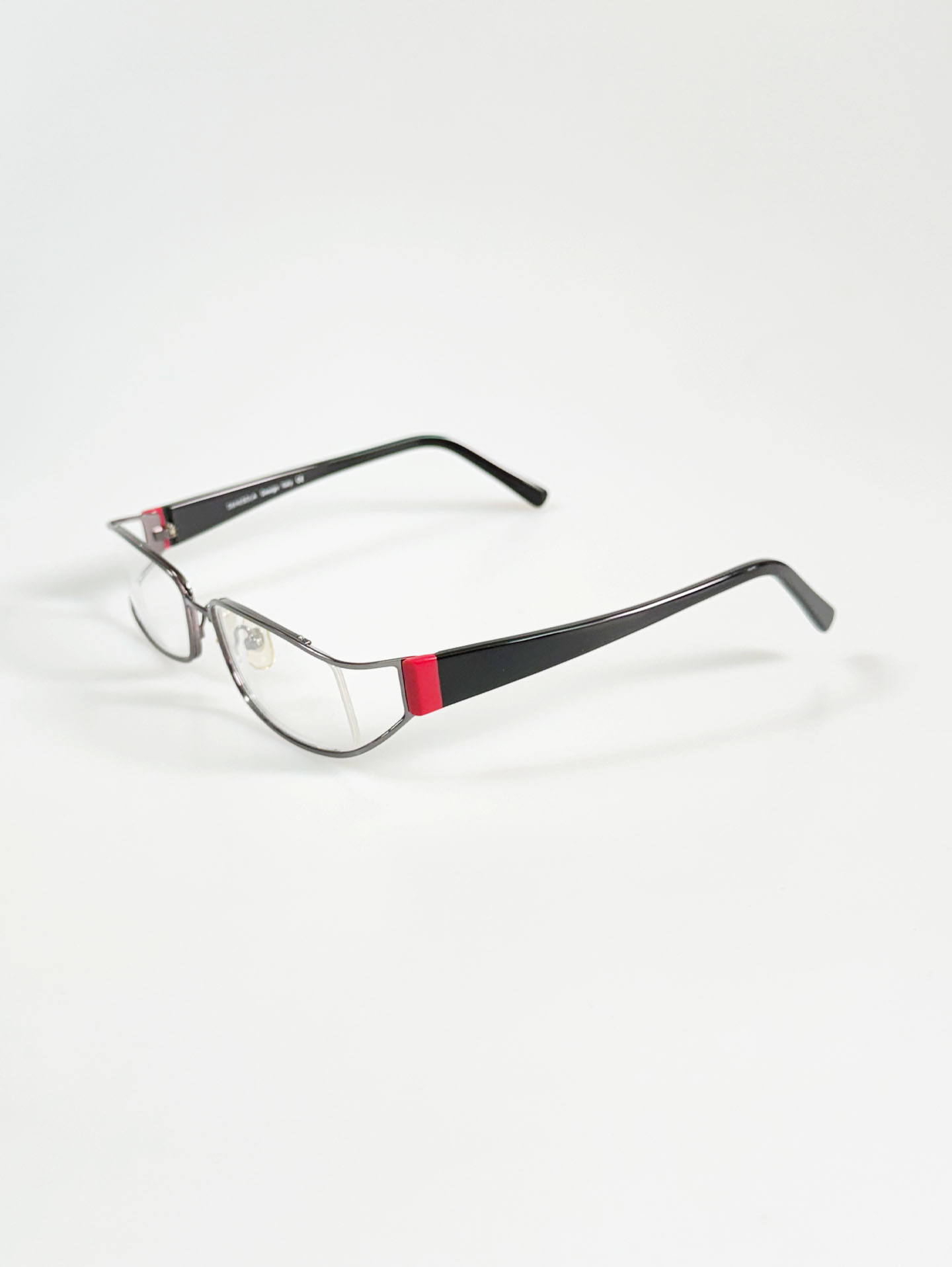 DENEBOLA Black Slm Square Combo Metal Frame Glasses