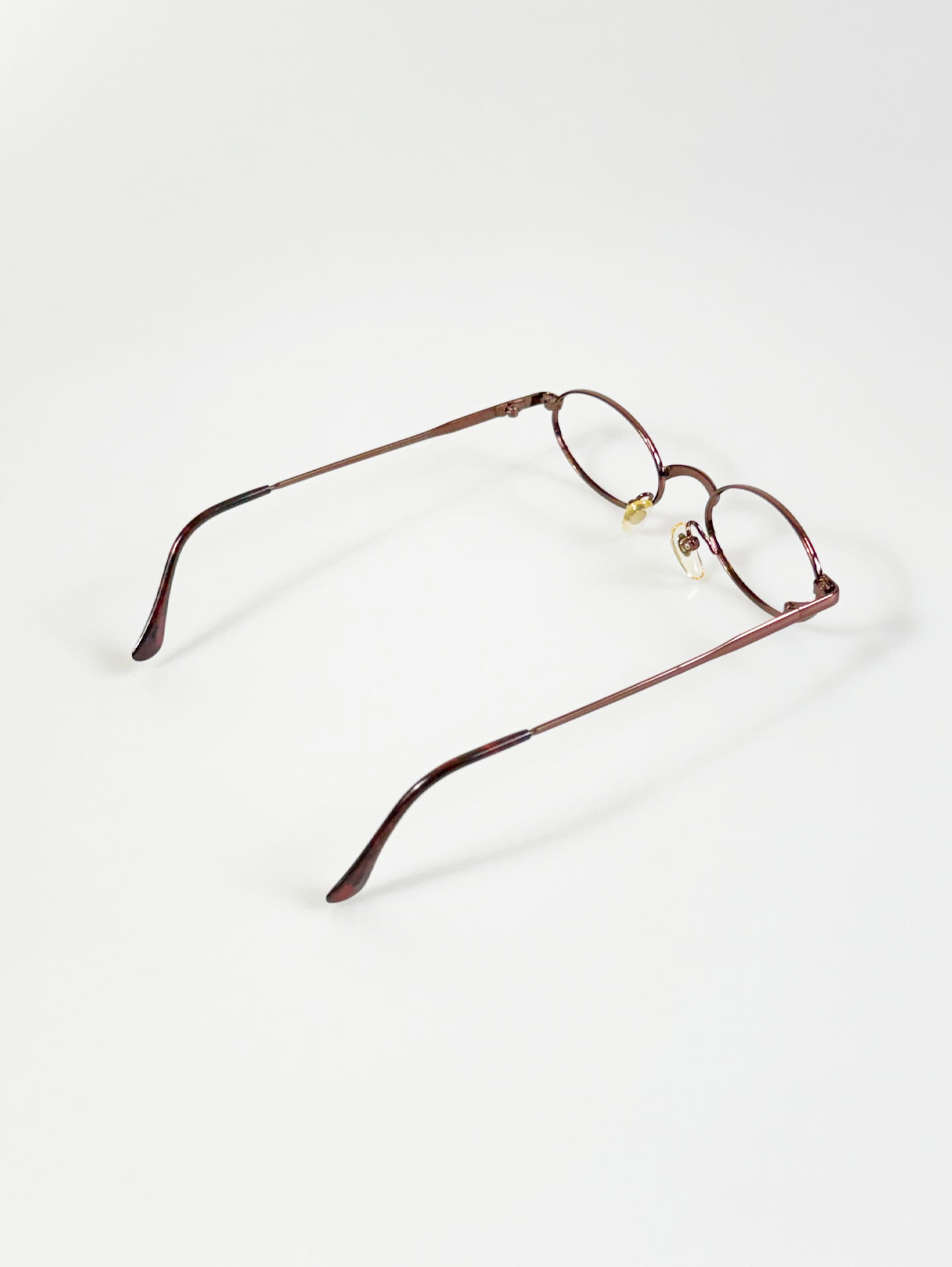 90’s BARHOMAN Brown Metal Oval Frame Glasses
