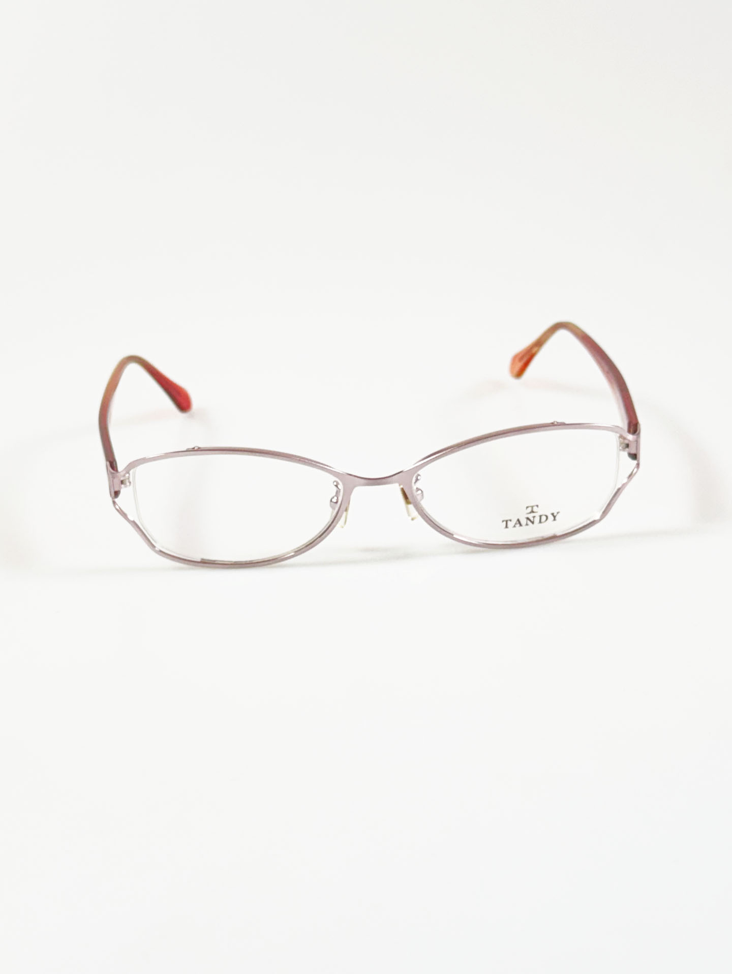TANDY Pink Slim Oval Metal Frame Glasses