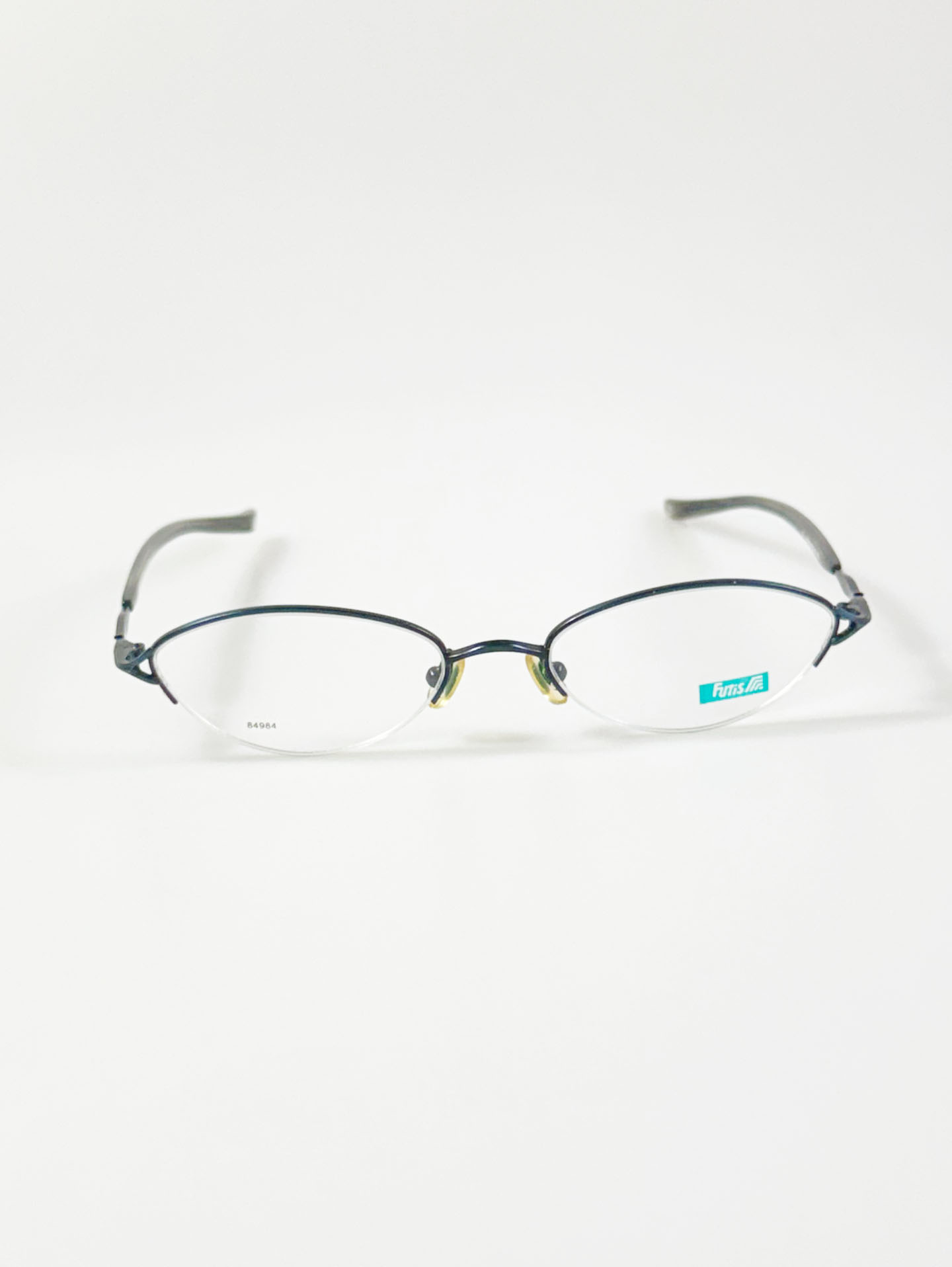 90's FUTIS Semi-Rimless Oval Metal Frame Glasses